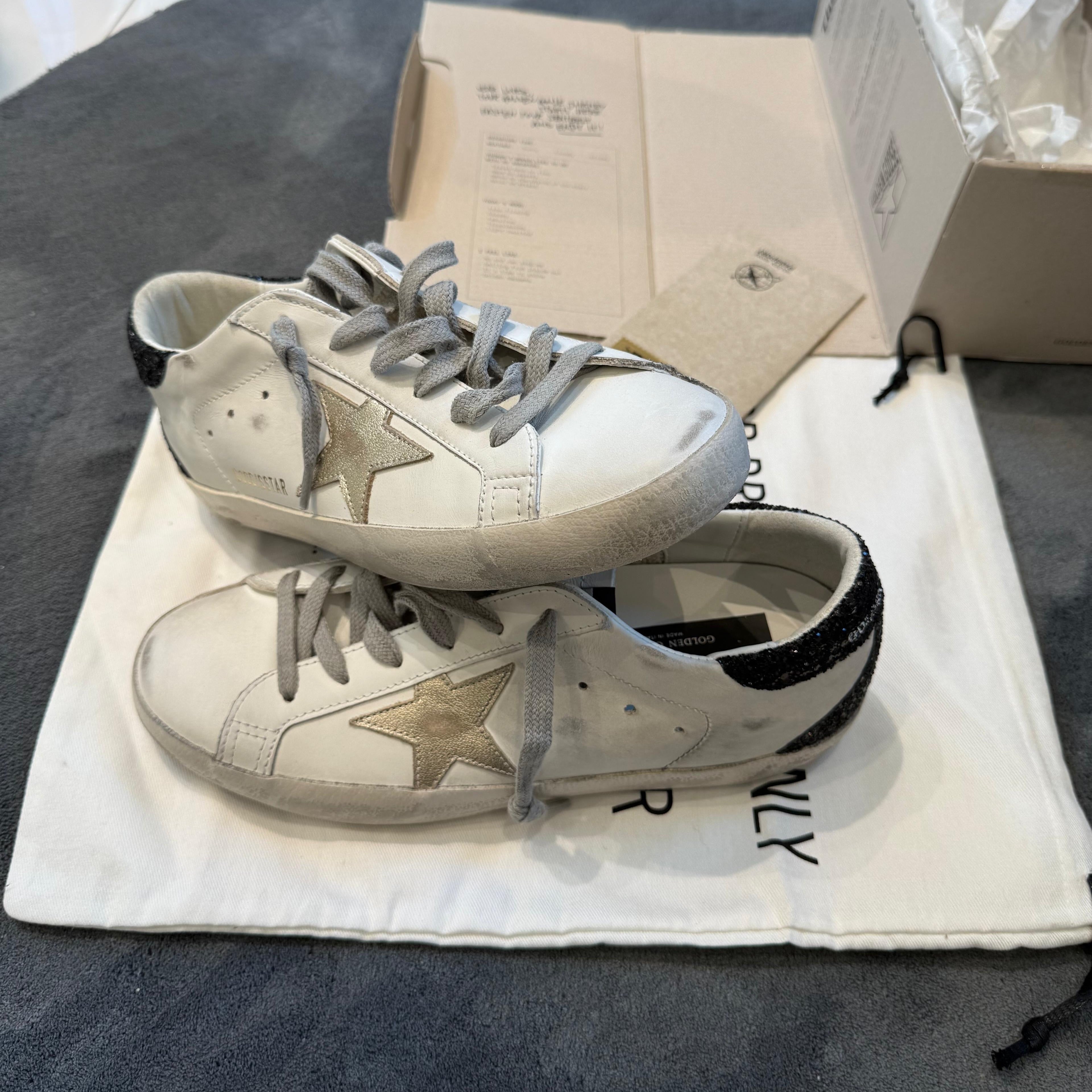 GOLDEN GOOSE SUPER STAR TACCO GLITTER NERO