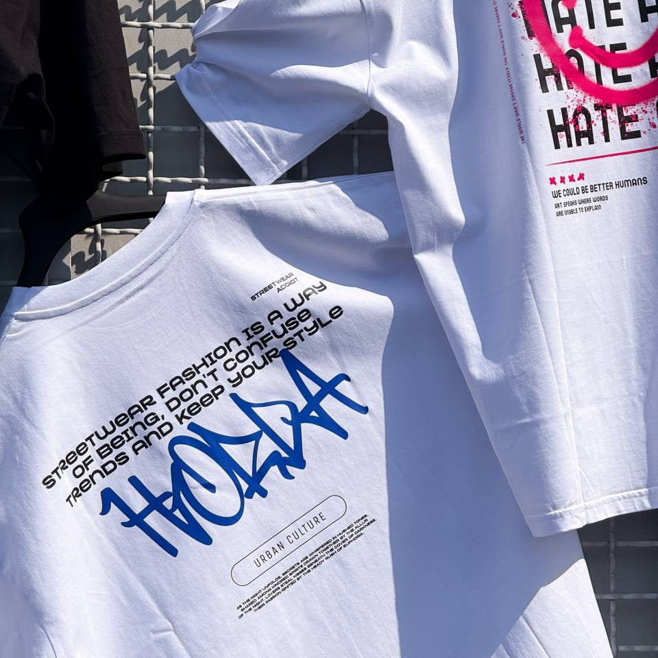 Y2K STREET TEE WHITE/BLUE - Horda Brand