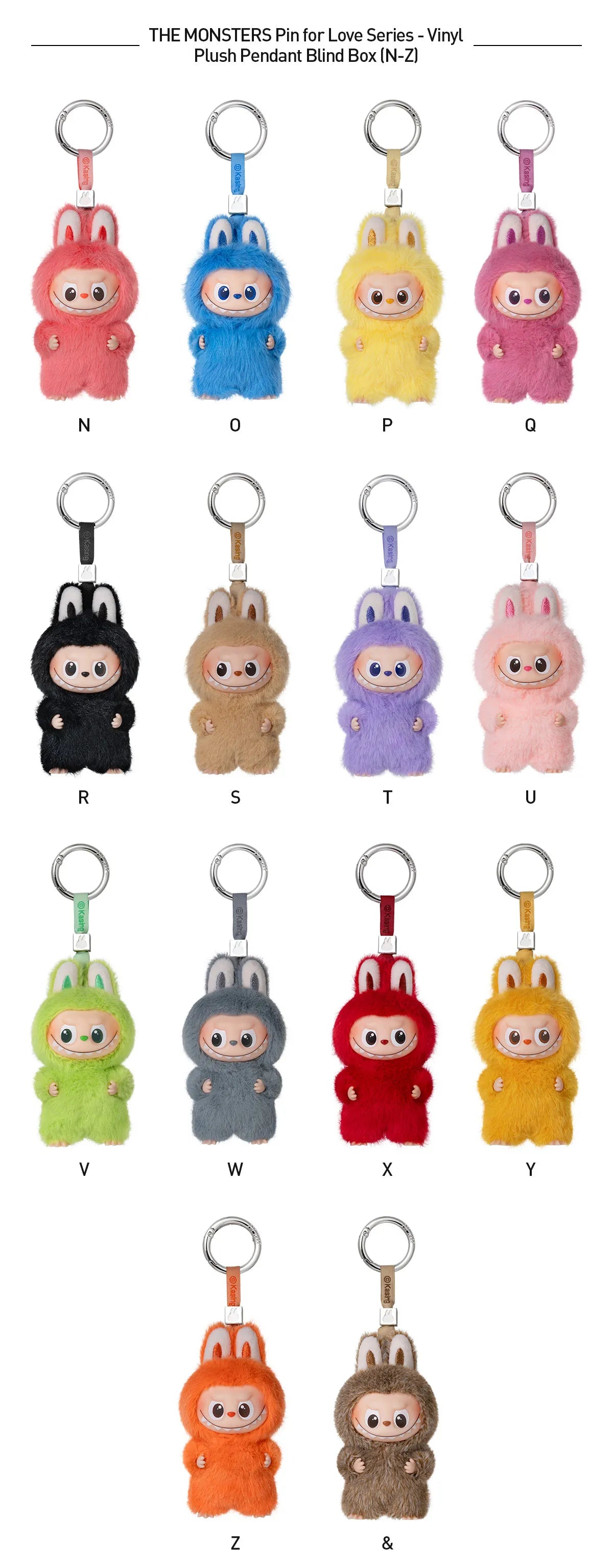 LABUBU THE MONSTERS PIN FOR LOVE SRIES VINYL PLUSH PENDANT (N-Z)