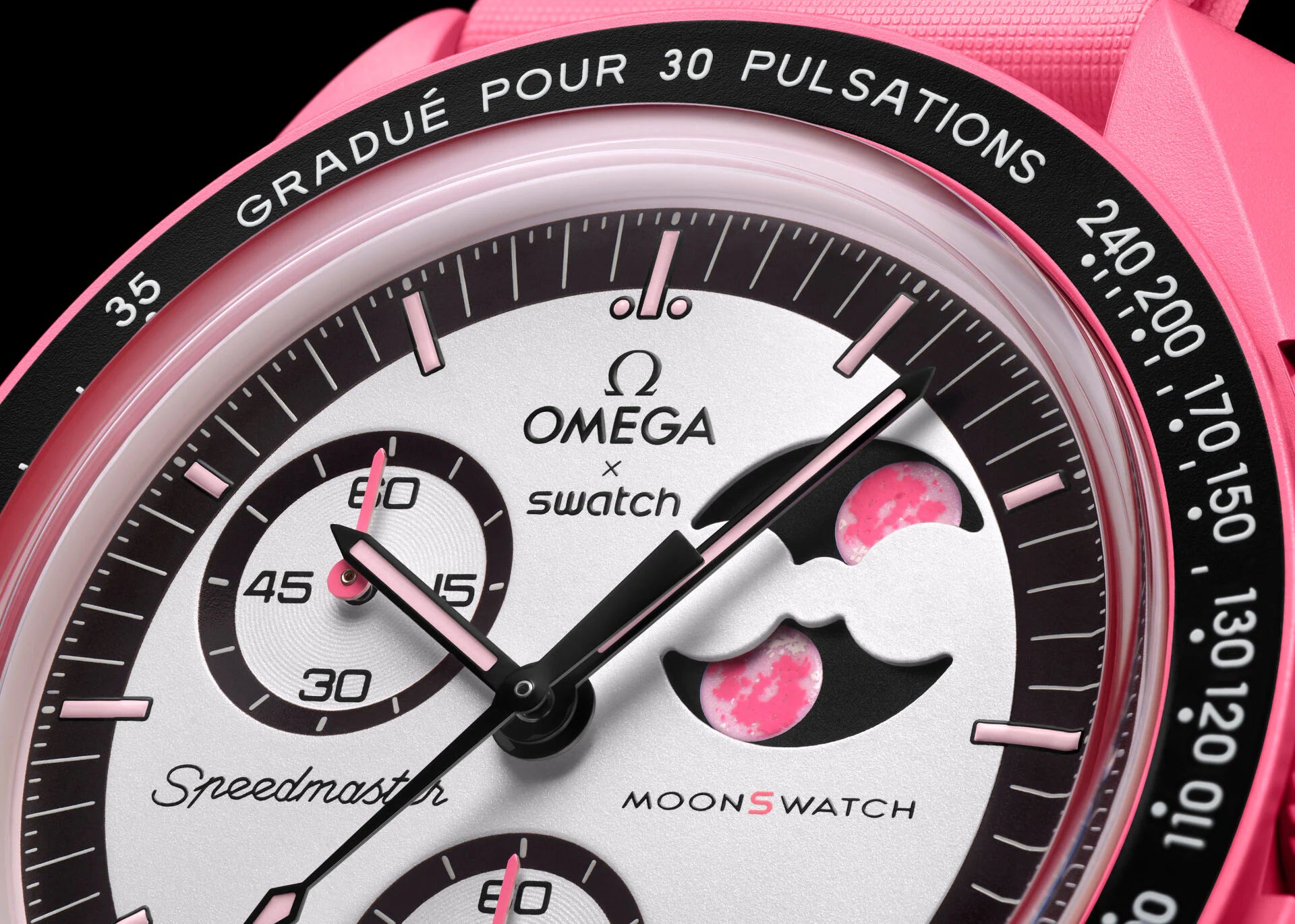 Swatch x Omega Bioceramic Moonswatch Mission To Pink Moonphase