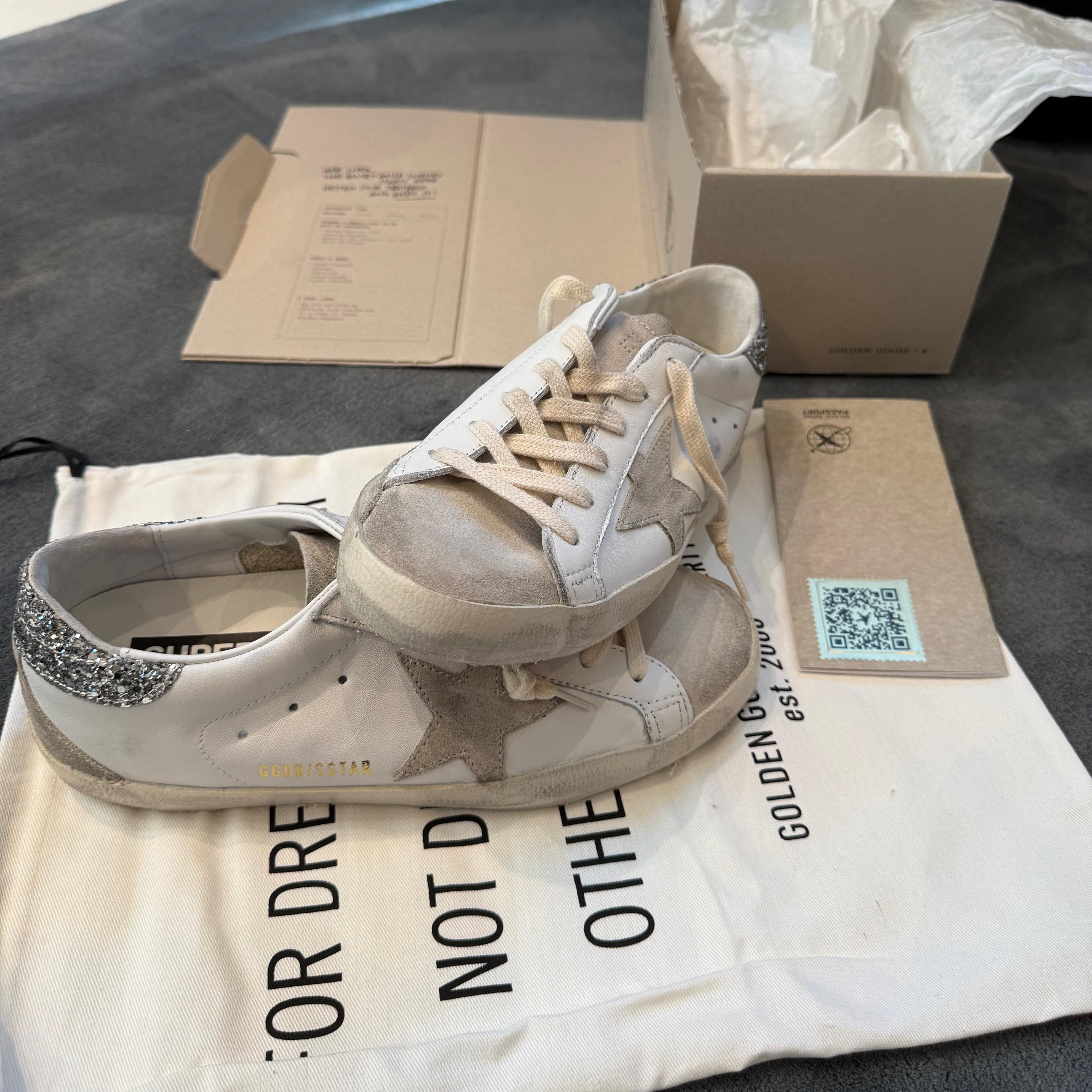 GOLDEN GOOSE SUPER STAR TACCO GLITTER SILVER