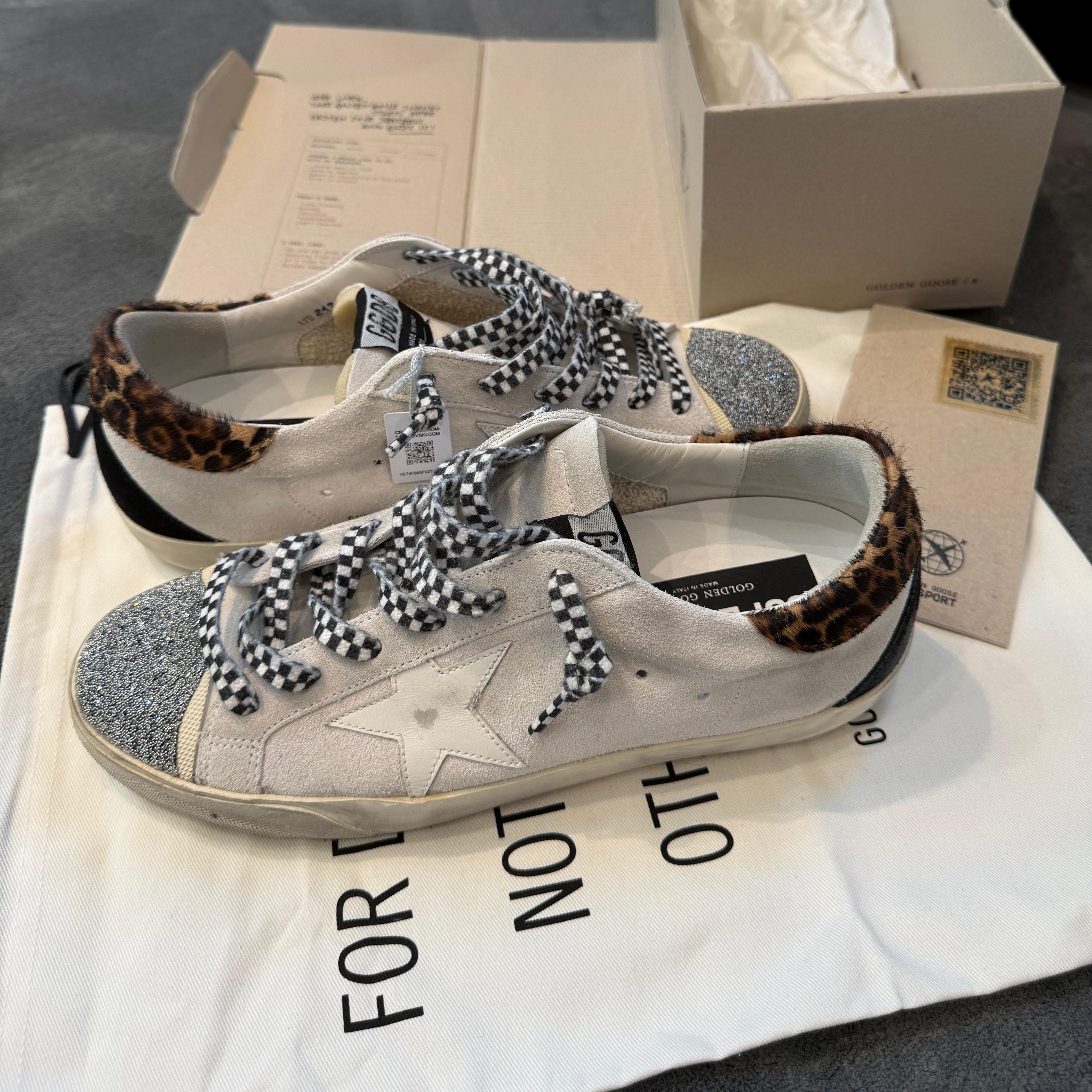 GOLDEN GOOSE X SWAROVSKI SUPER STAR LEOPARD