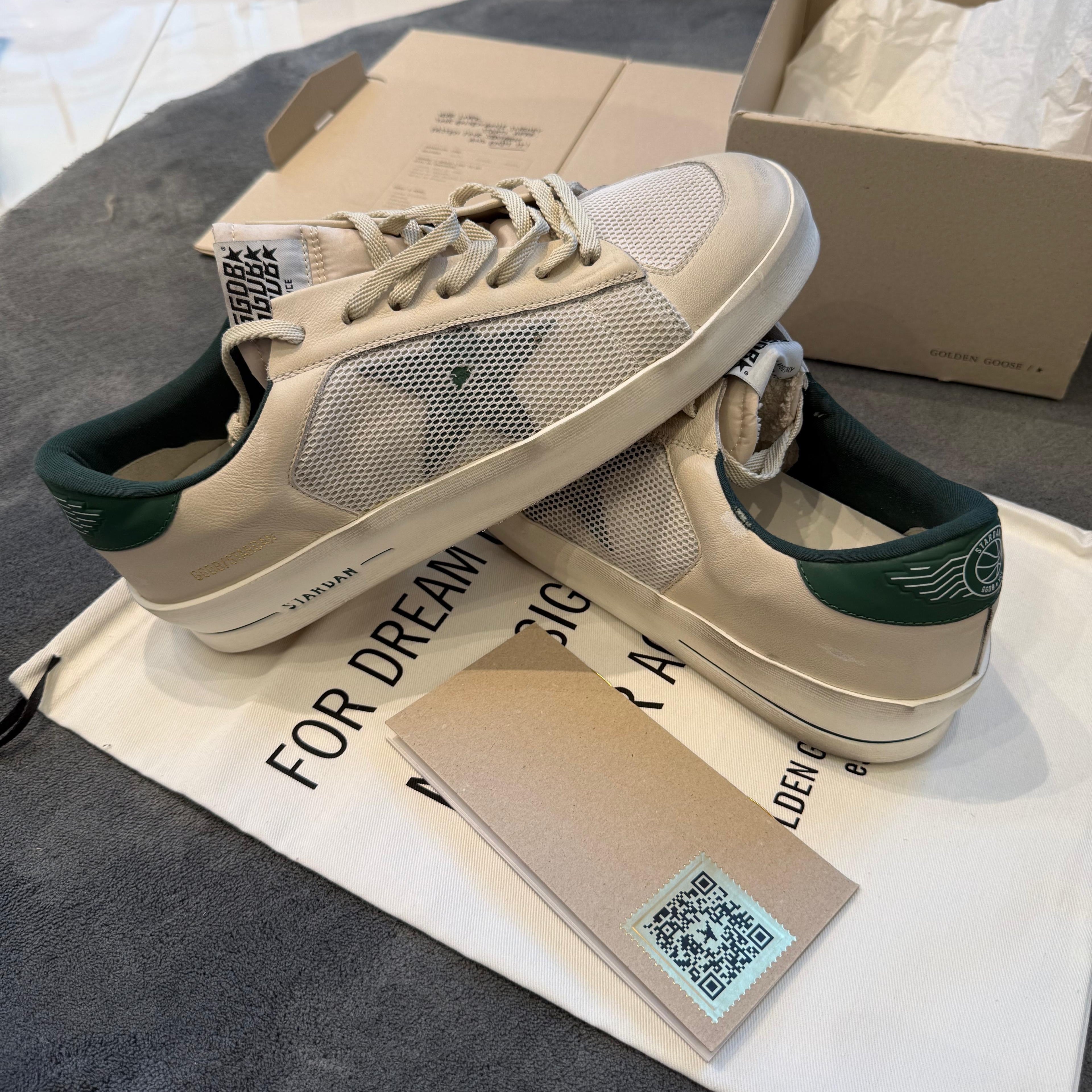 GOLDEN GOOSE STARDAN WHITE GREEN