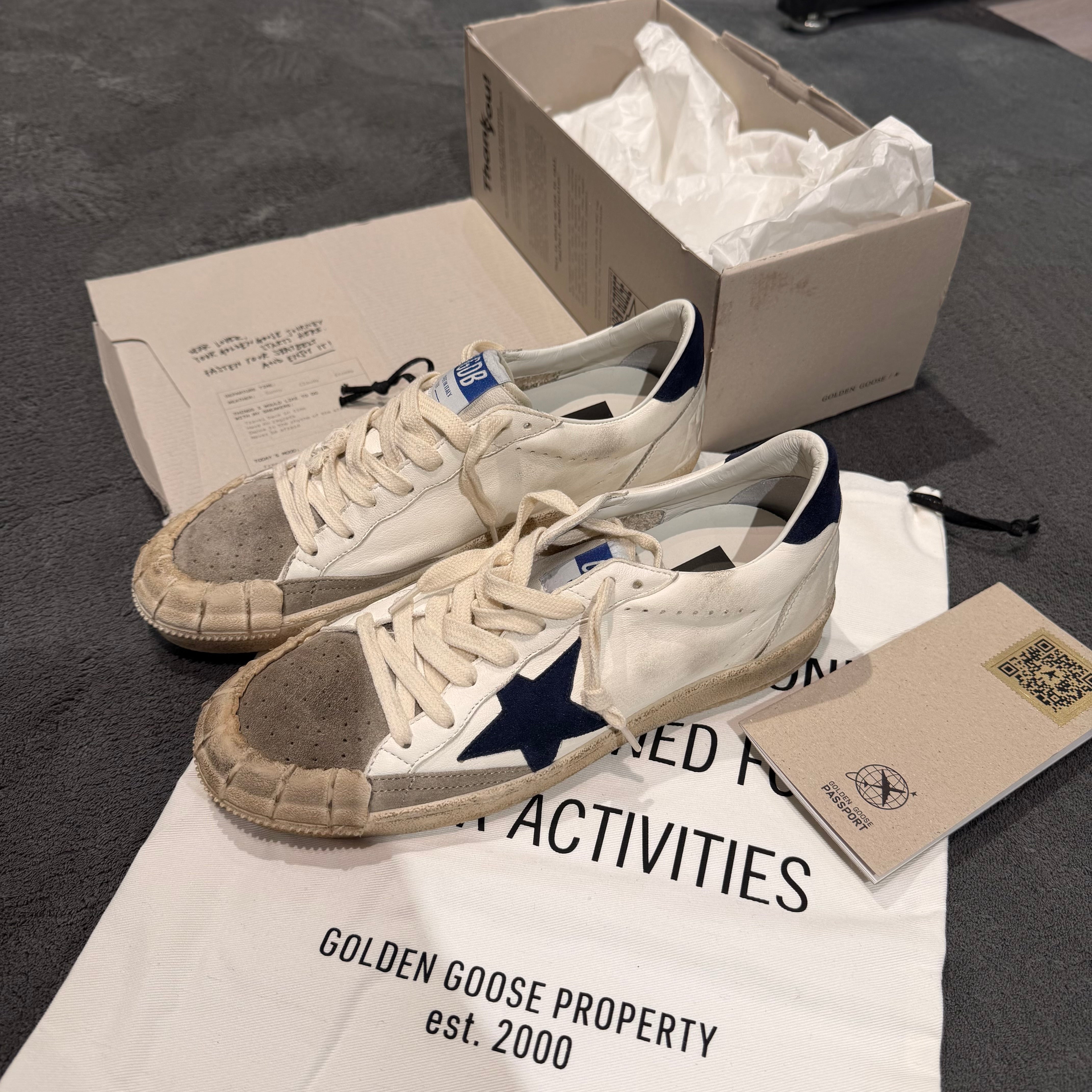 GOLDEN GOOSE BALLSTAR STELLA & TACCO SUEDE BLUE
