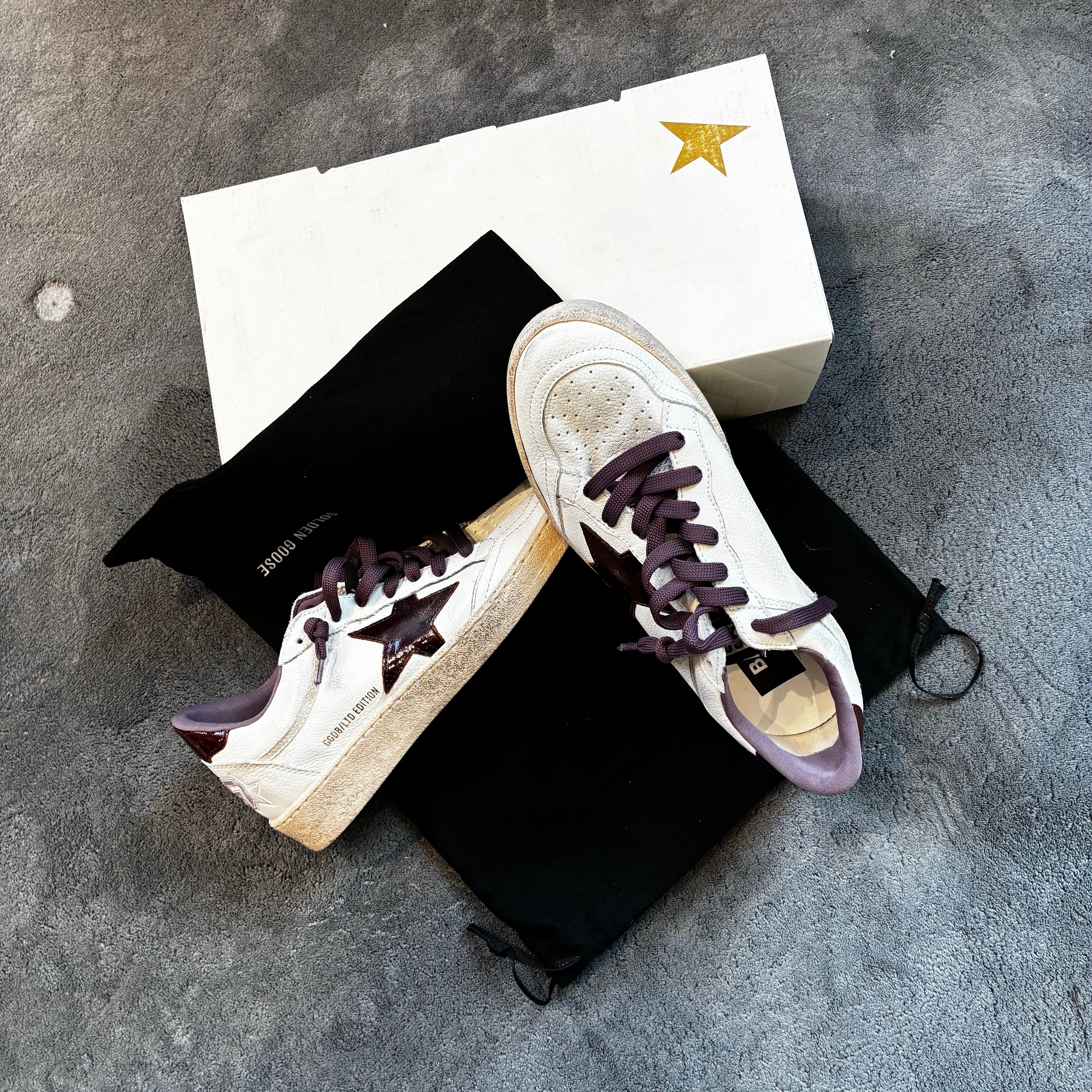 GOLDEN GOOSE BALLSTAR VINIL BURGUNDY