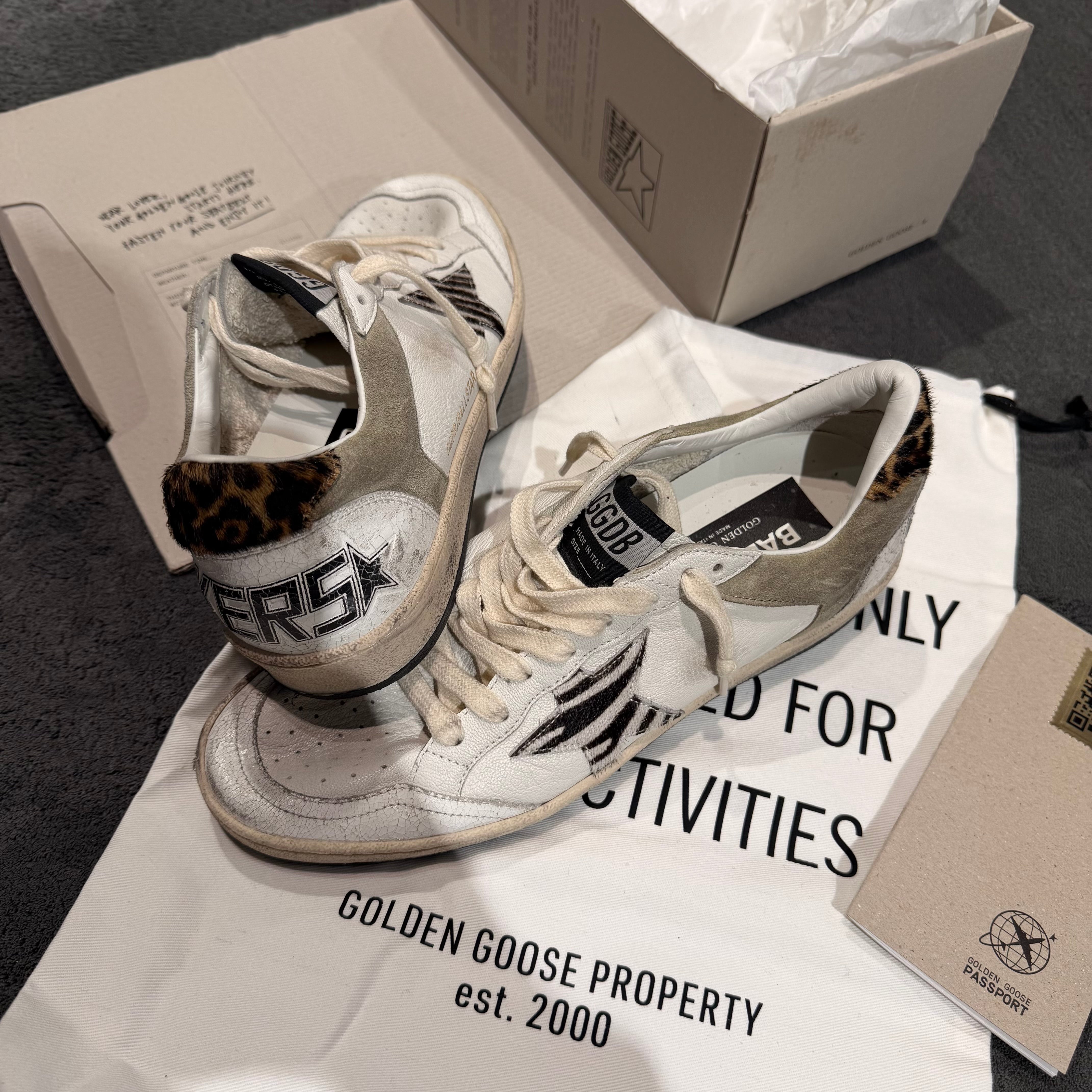 GOLDEN GOOSE BALLSTAR STELLA ZEBRA & TACCO LEOPARD