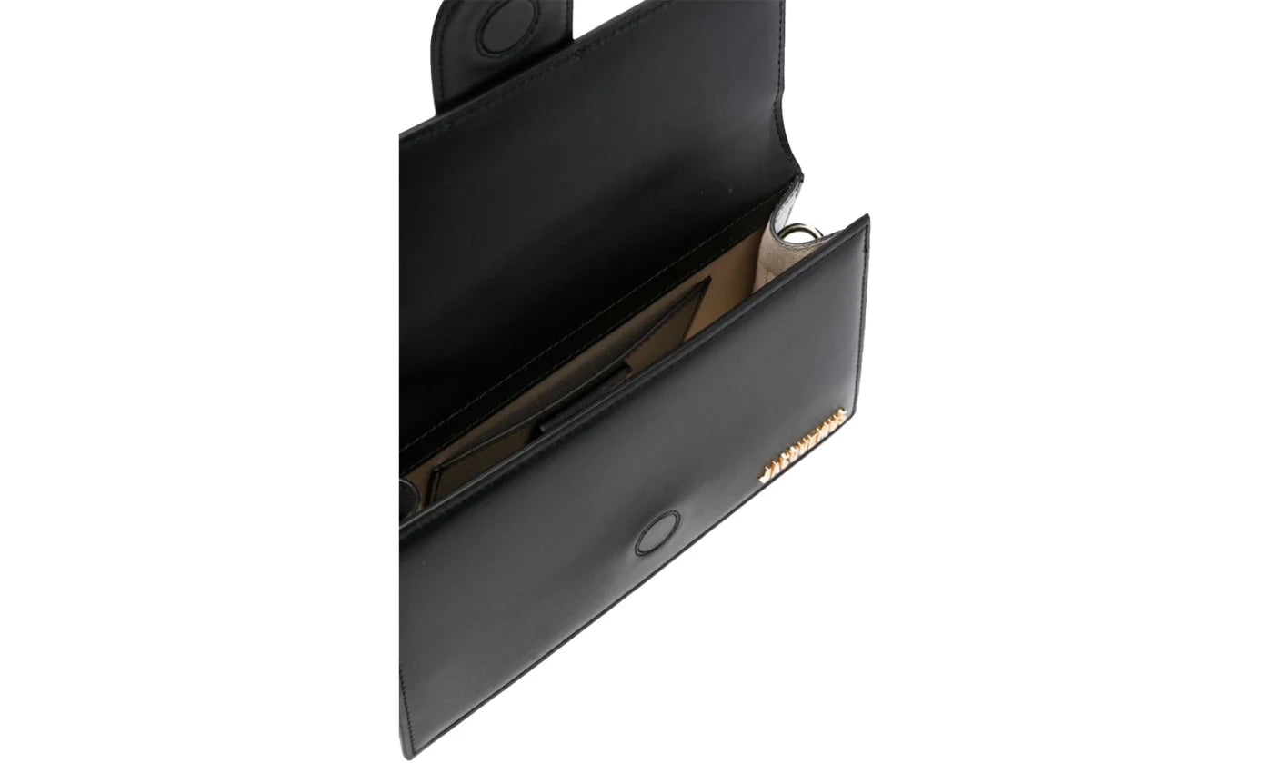 JACQUEMUS LE GRAND BAMBINO CROSSBOD STRAP HANDBAG BLACK GOLD