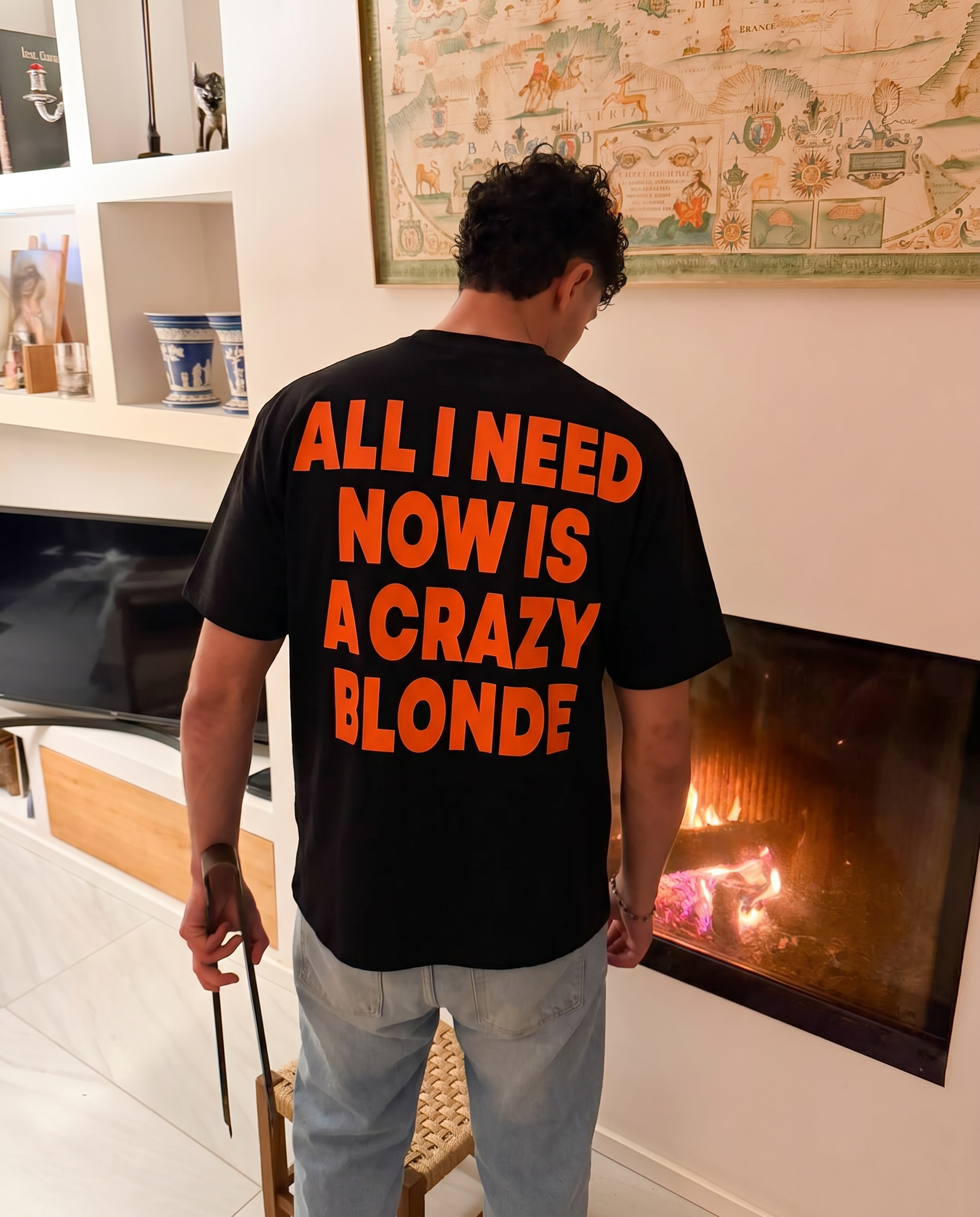 CRAZY BLONDE BOXY TEE BLACK - TheDoubleE