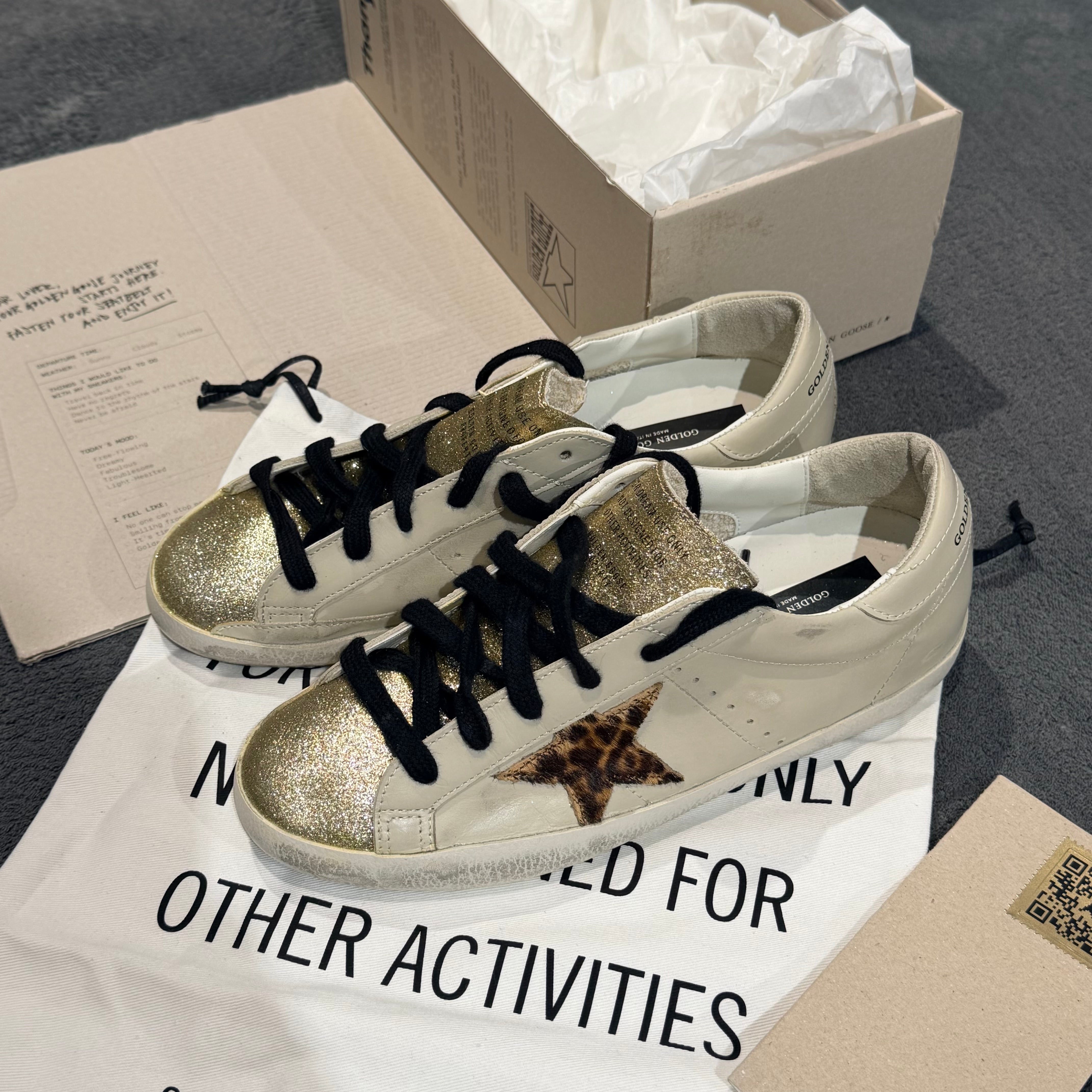 GOLDEN GOOSE SUPER STAR STELLA LEOPARD & LINGUETTA GOLD
