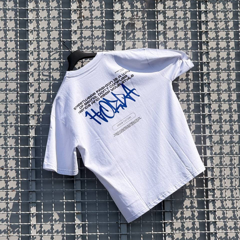 Y2K STREET TEE WHITE/BLUE - Horda Brand