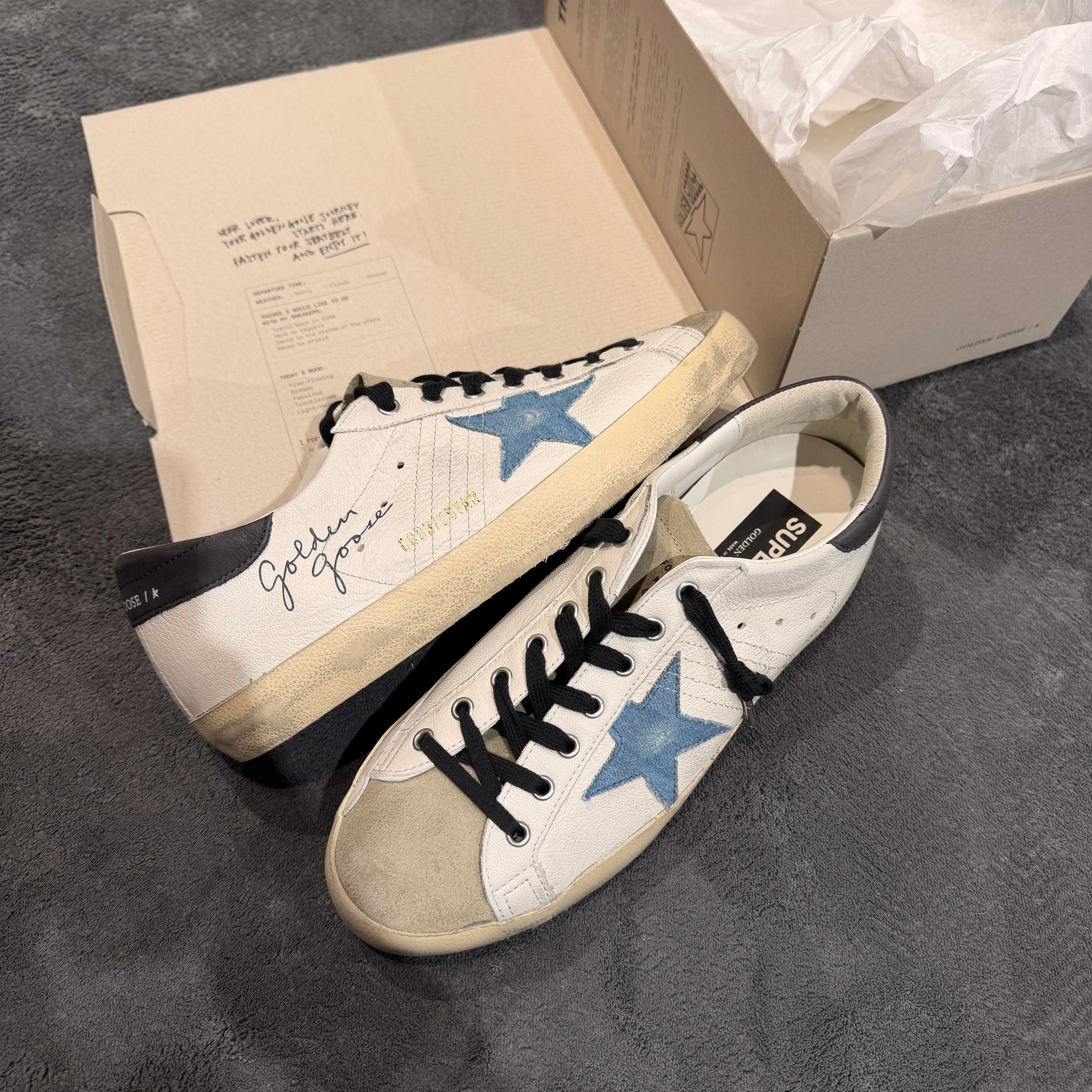 GOLDEN GOOSE SUPER STAR STELLA DENIM TACCO GREY