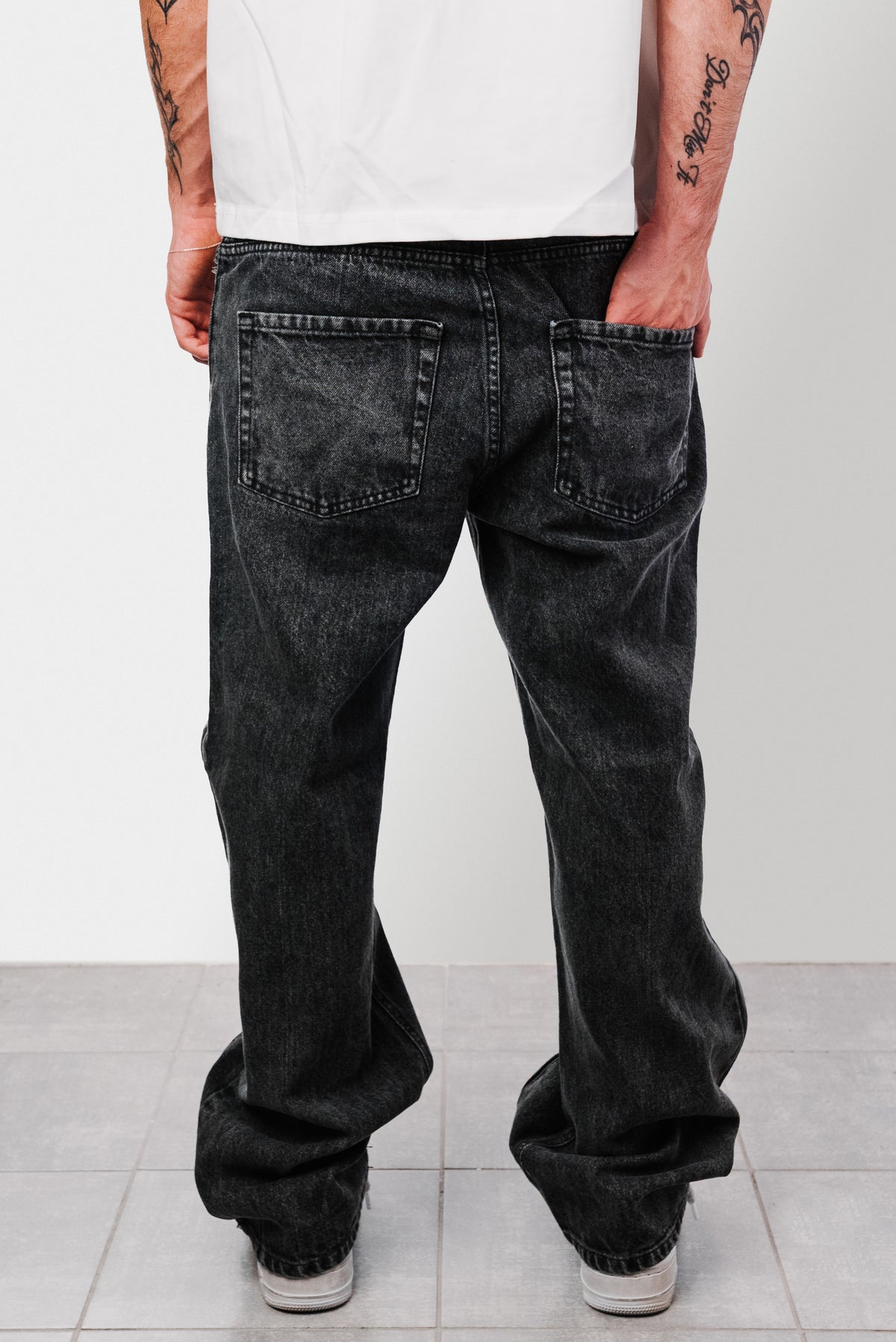 BLACK FULL ZIP SPARCKLY JEANS - Replacement Brand