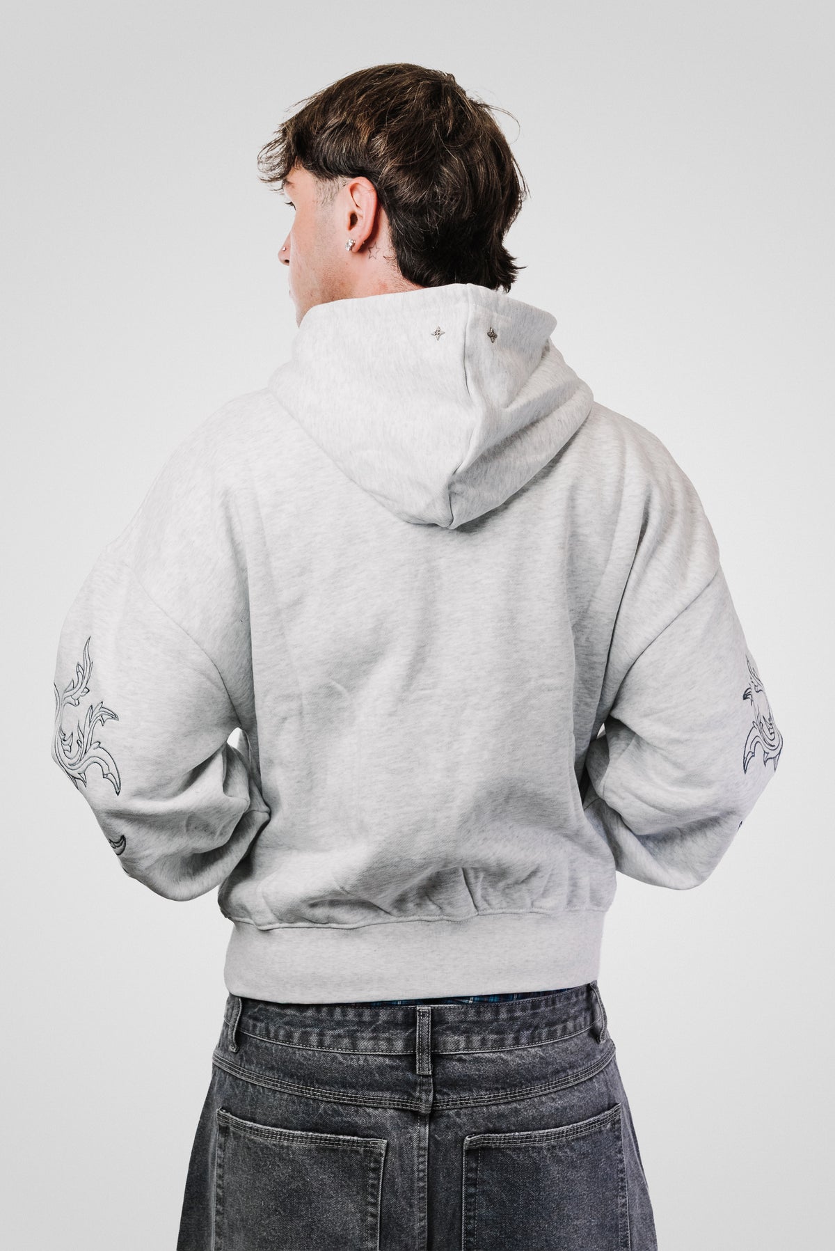 RENAISSANCE EMBROIDERED HOODIE GREY - Mon Elysee