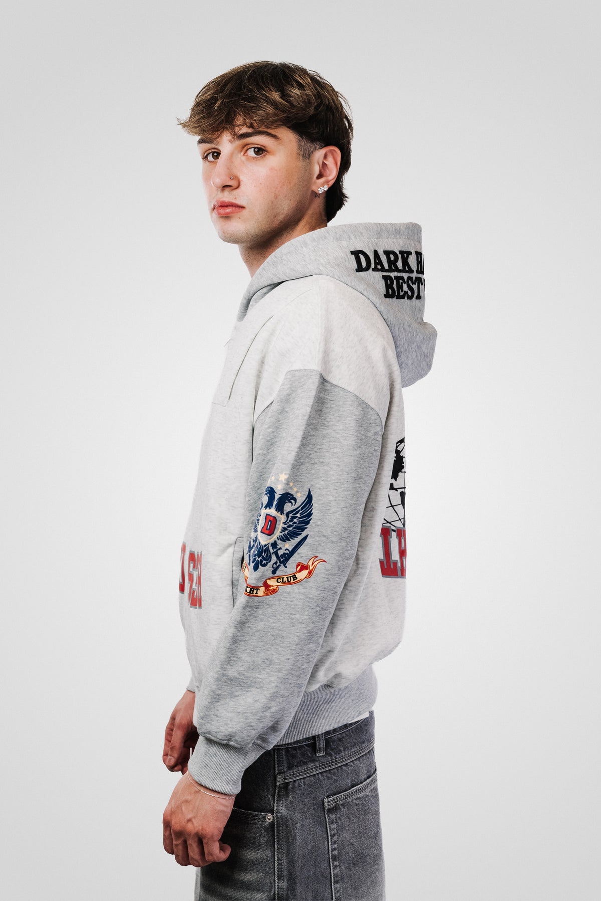 DARK HARVEST GREY HOODIE - Shoebuya Design