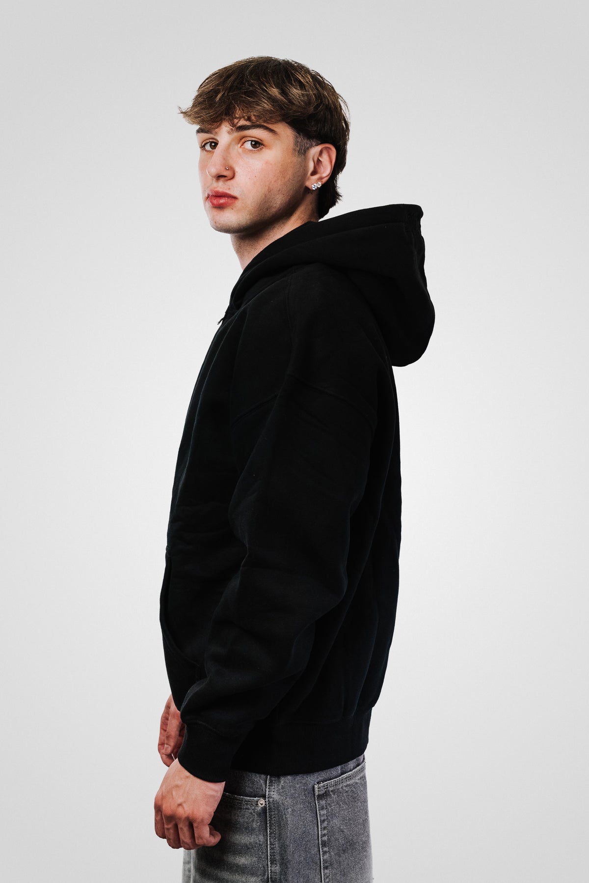 PERFECT EMBROIDERED BLACK HOODIE - TheDoubleE x Shoebuya