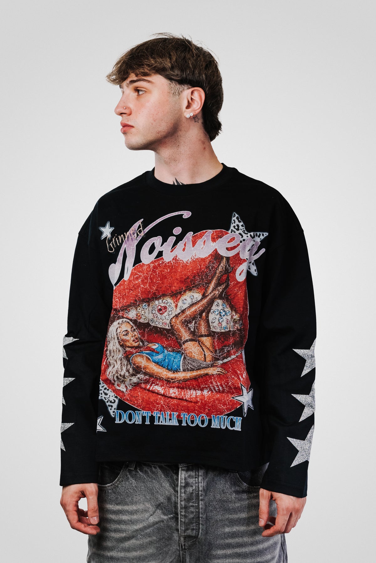 PINUP MOUTH BLACK LONGSLEEVE - Noissey Brand