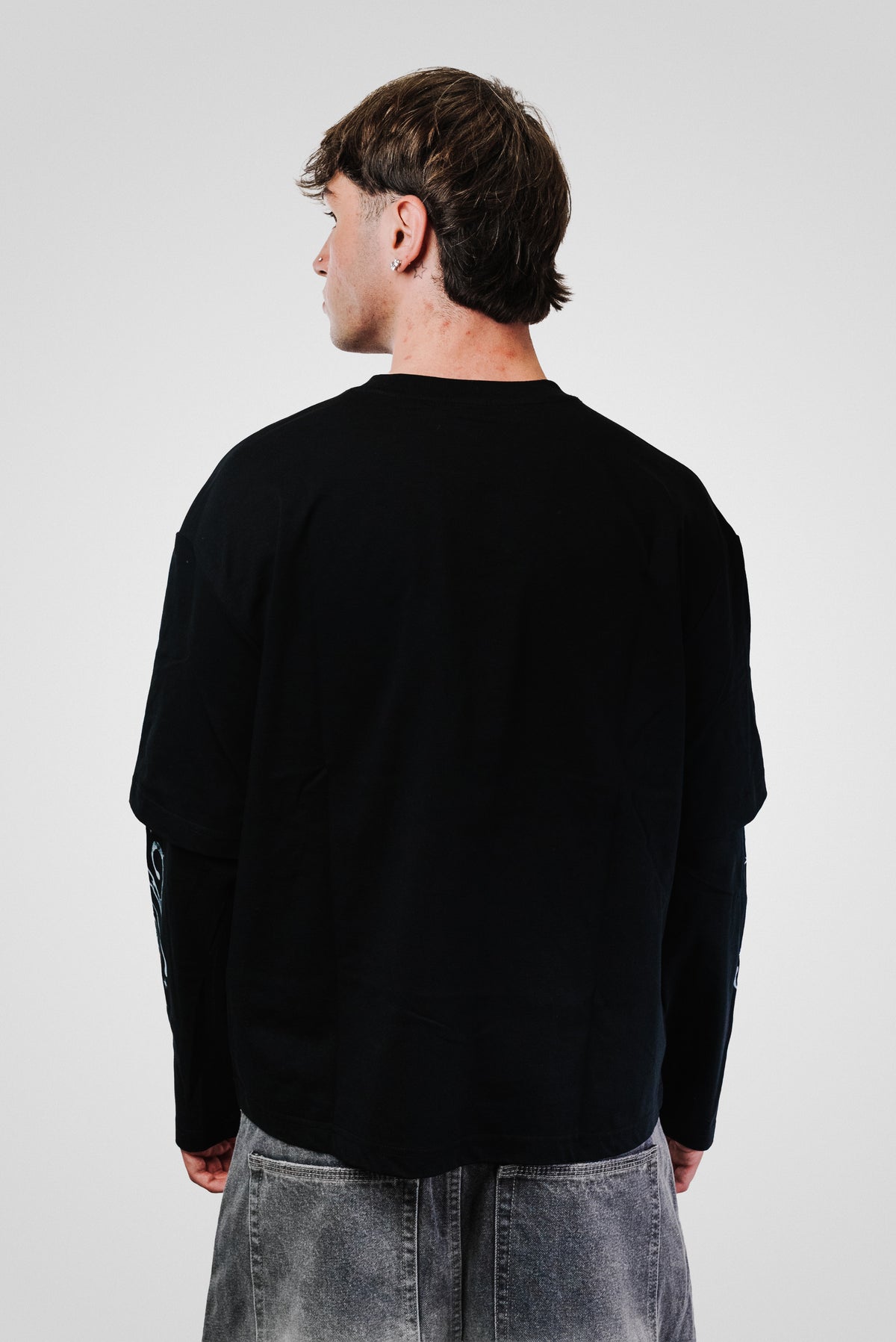 FLAME GRILLZ BLACK DOUBLE LONGSLEEVE - Noissey Brand