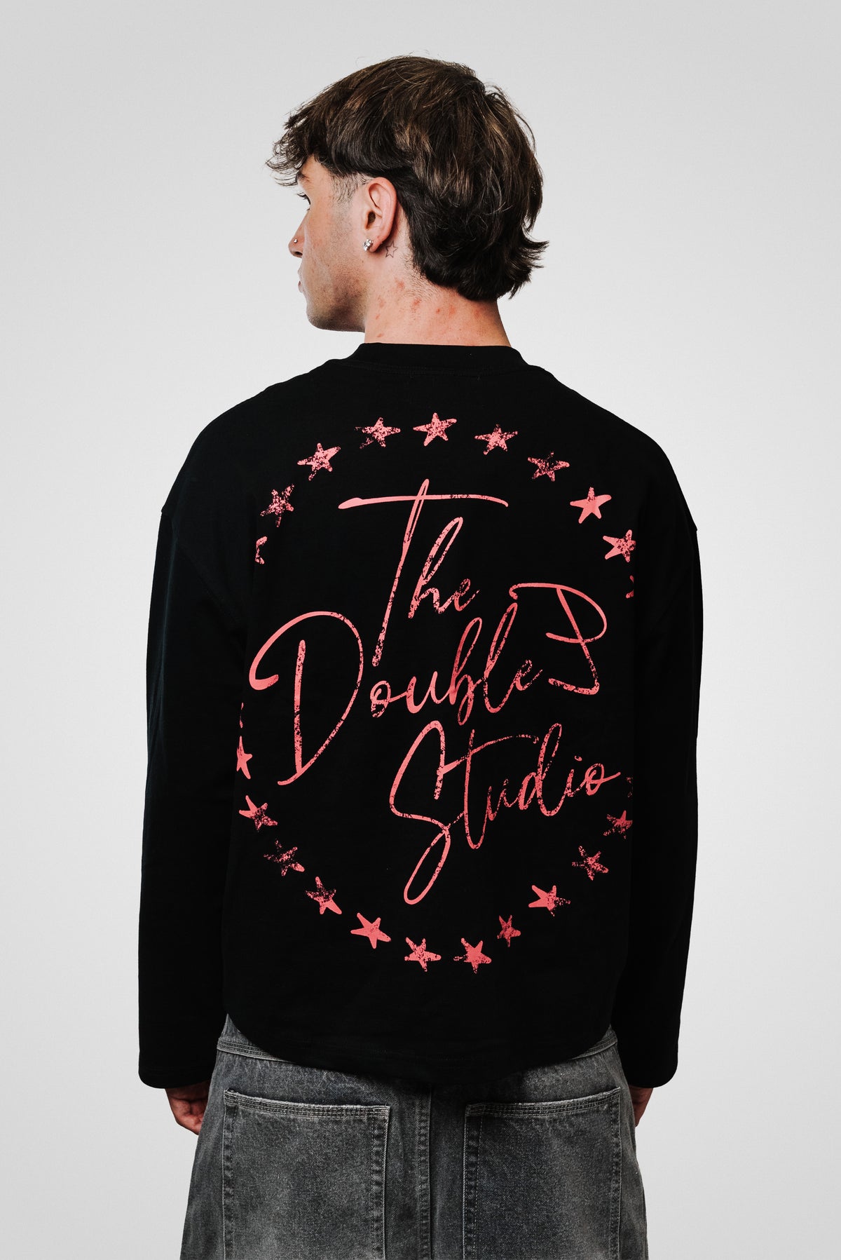 STAR PINK BLACK BOXY LONGSLEEVE - TheDoubleE