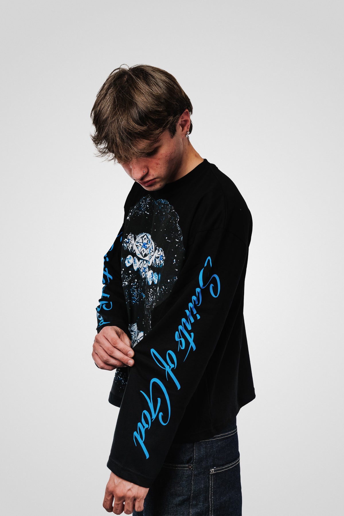 BLUES GRILLZ BOXY BLACK LONGSLEEVE - Replacement Brand