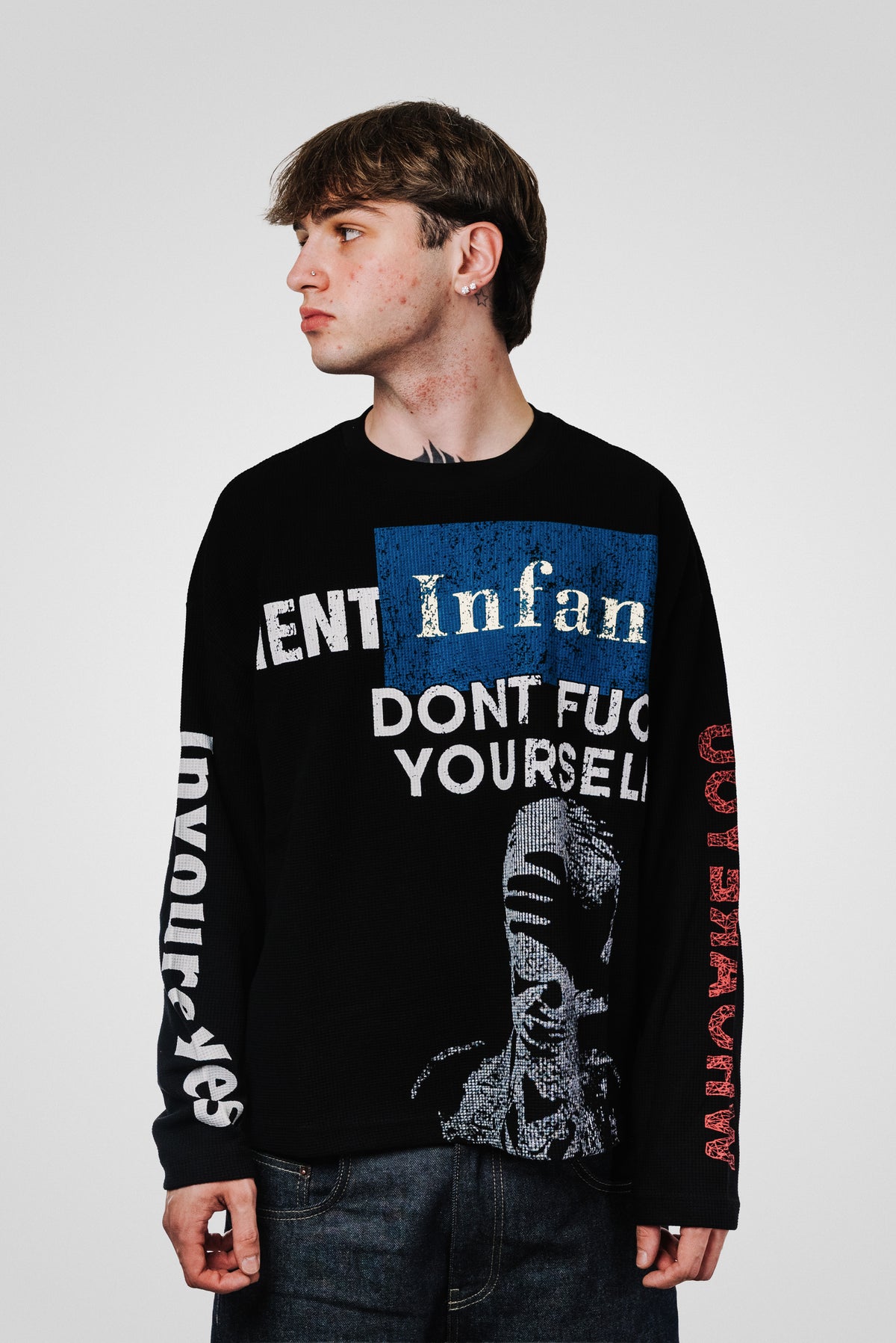 PAPER WAFFLE LONGSLEEVE BLACK - Shoebuya Design