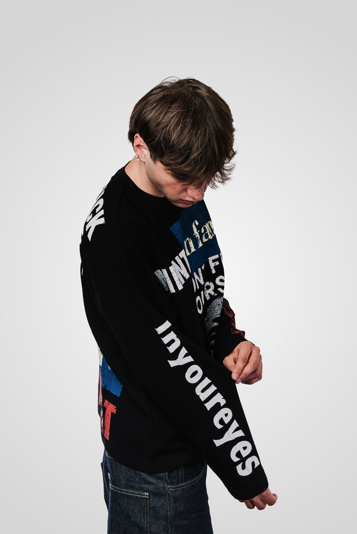 PAPER WAFFLE LONGSLEEVE BLACK - Shoebuya Design