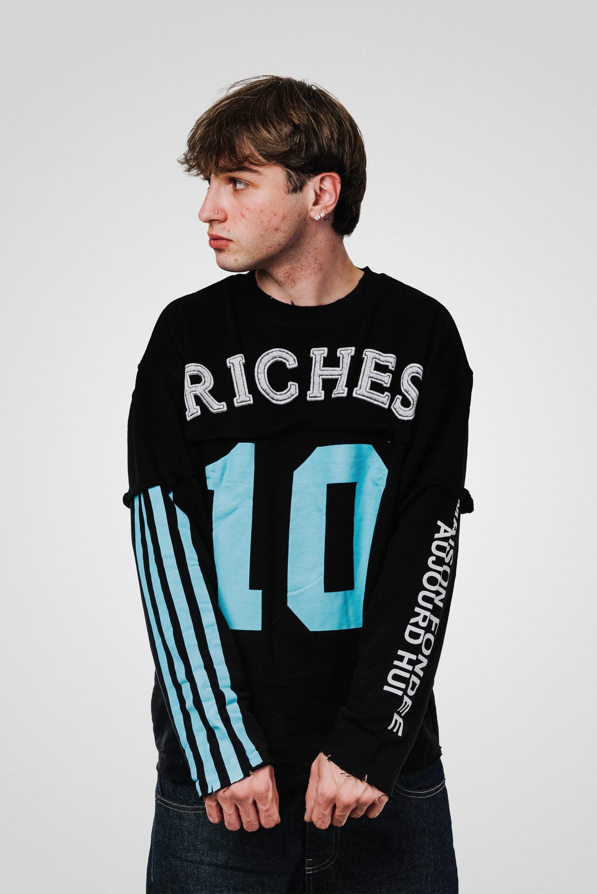 10 BLUE RICHES BLACK LONGSLEEVE - Riches Paris