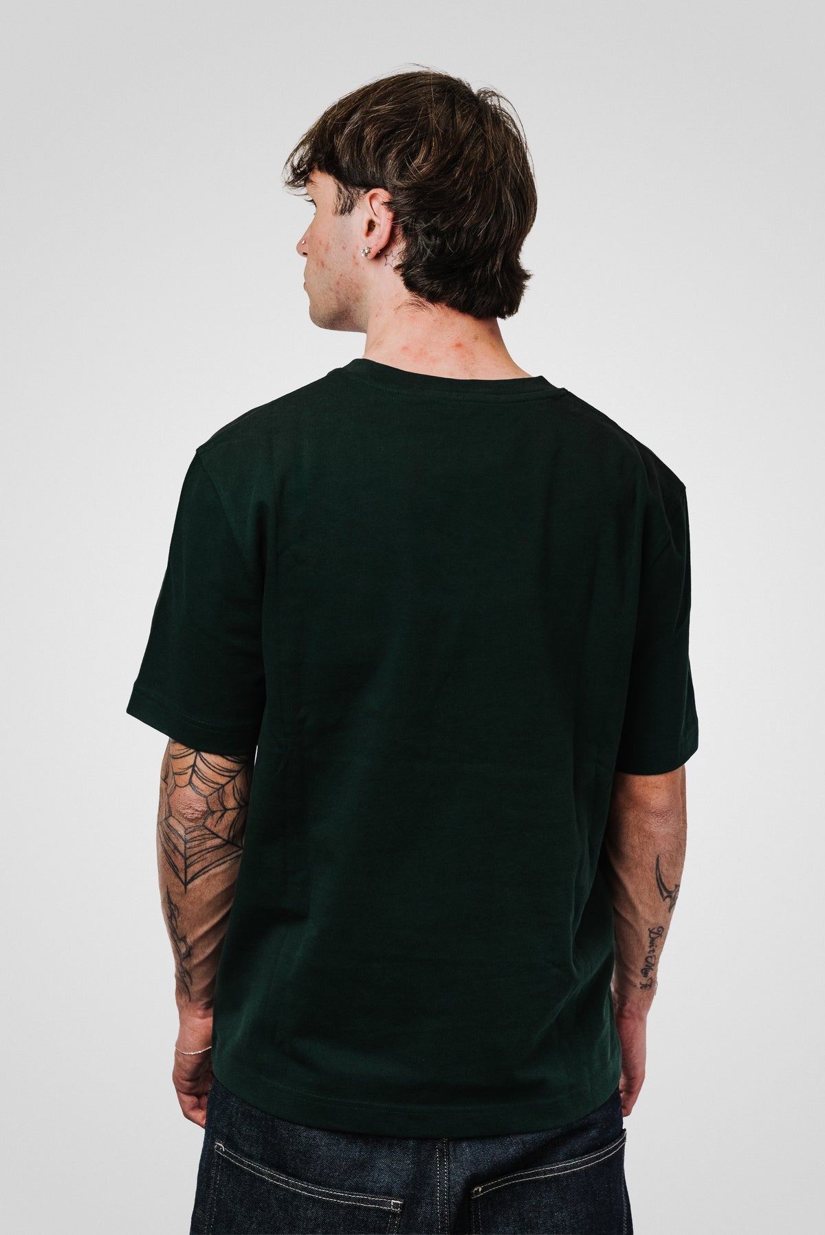 JACQUEMUS EMBROIDERED LOGO DARK GREEN TEE