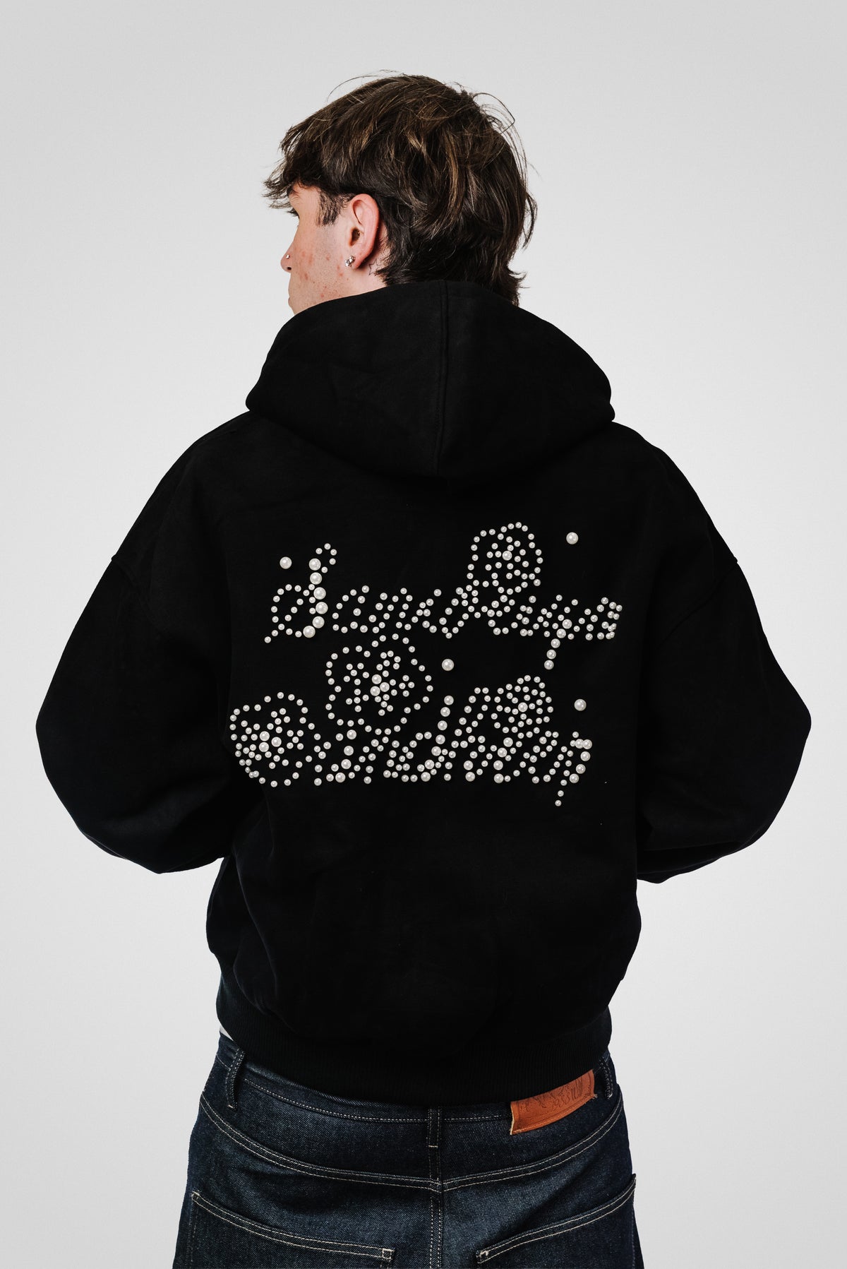 FLOWERS BLACK ZIP HOODIE - Shoebuya Design