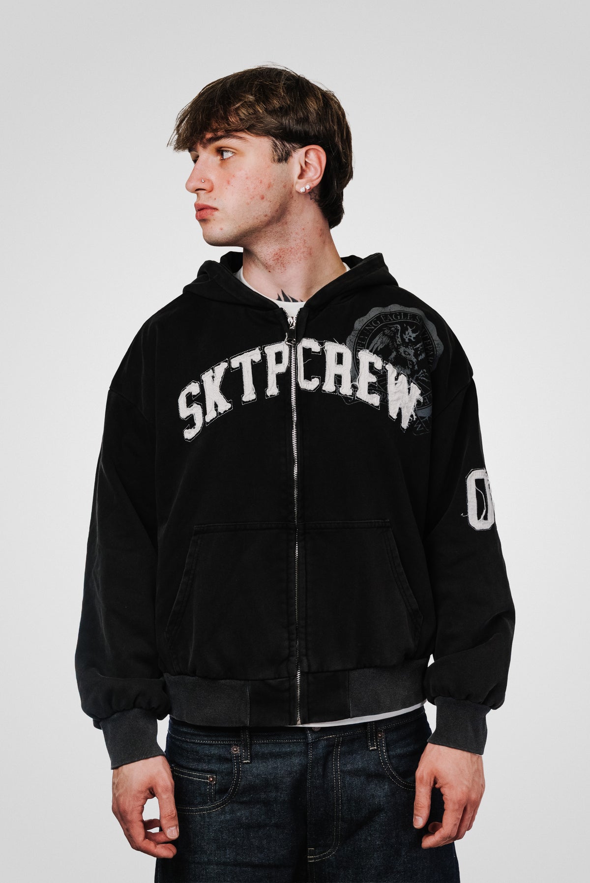 SKTP BLACK ZIP HOODE - Shoebuya Design
