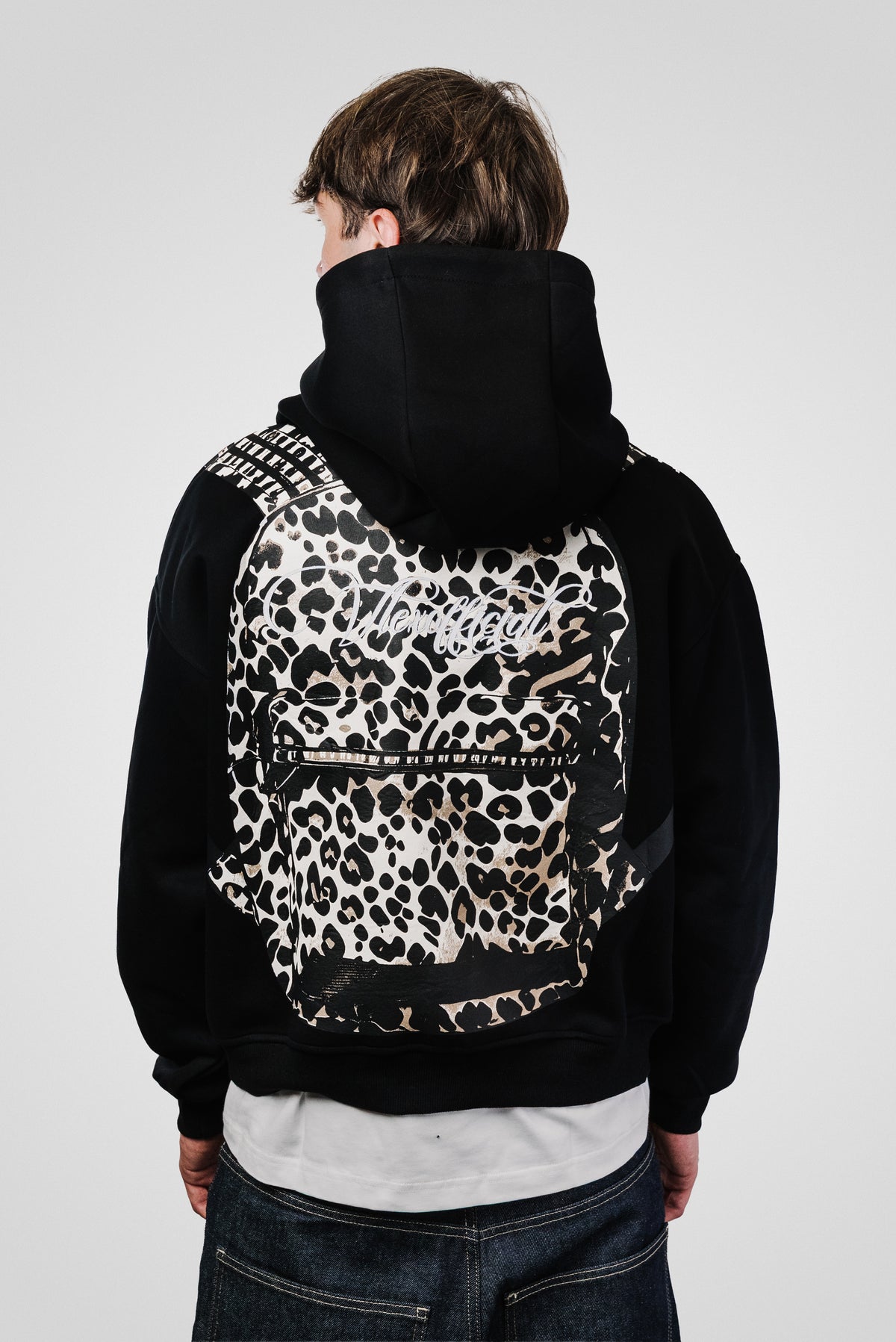 LEOPARD BAG BLACK HOODIE - Shoebuya Design