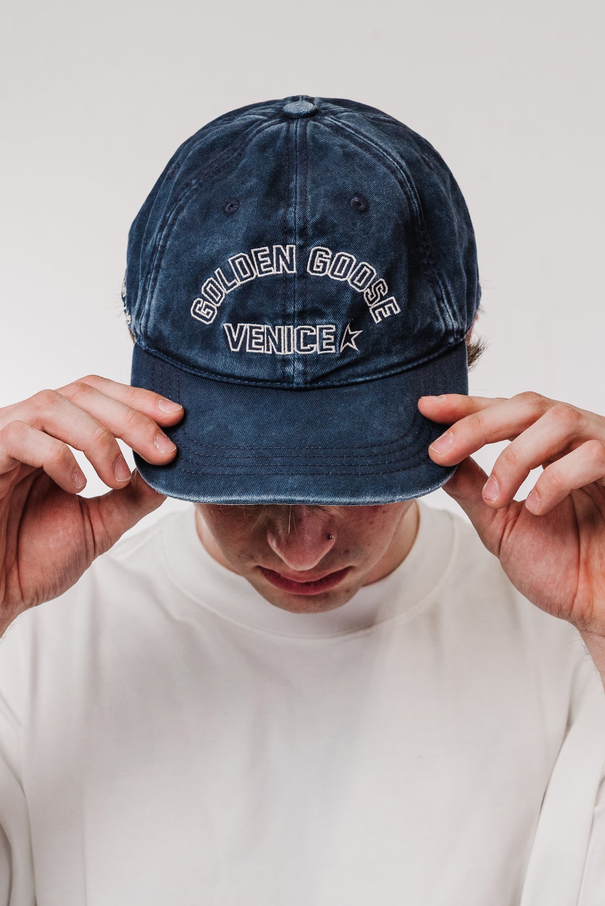 GOLDEN GOOSE VENICE BLUE CAP