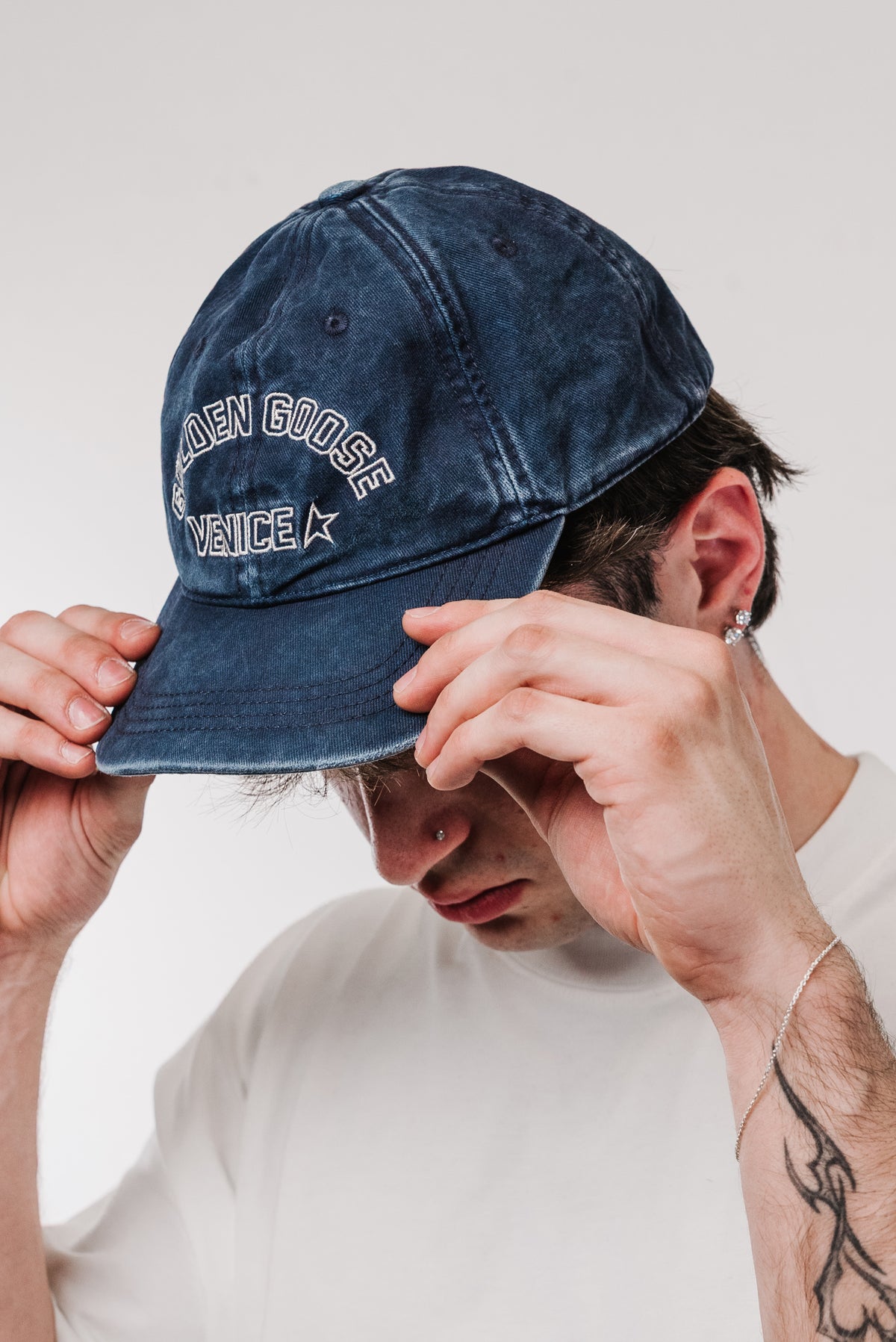 GOLDEN GOOSE VENICE BLUE CAP