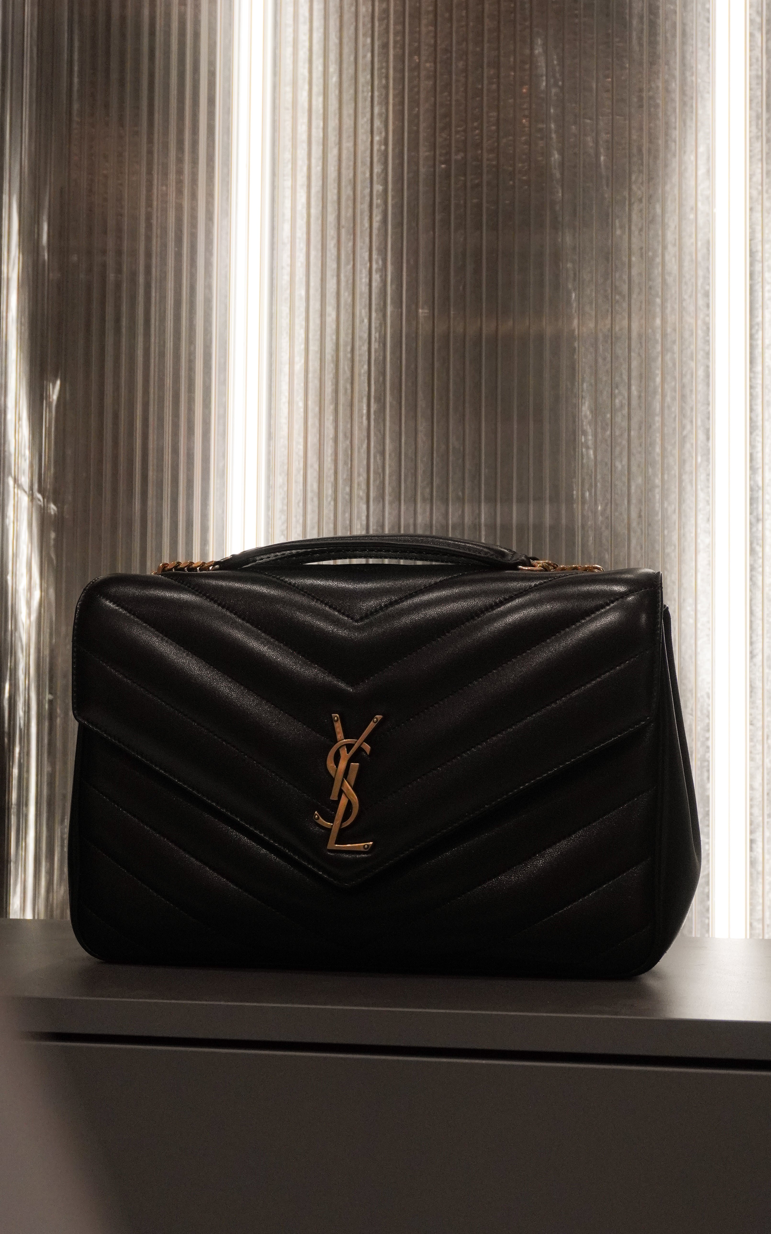 BORSA LOULOU BIG IN PELLE DI VITELLO TRAPUNTATA BLACK - Yves Saint Laurent