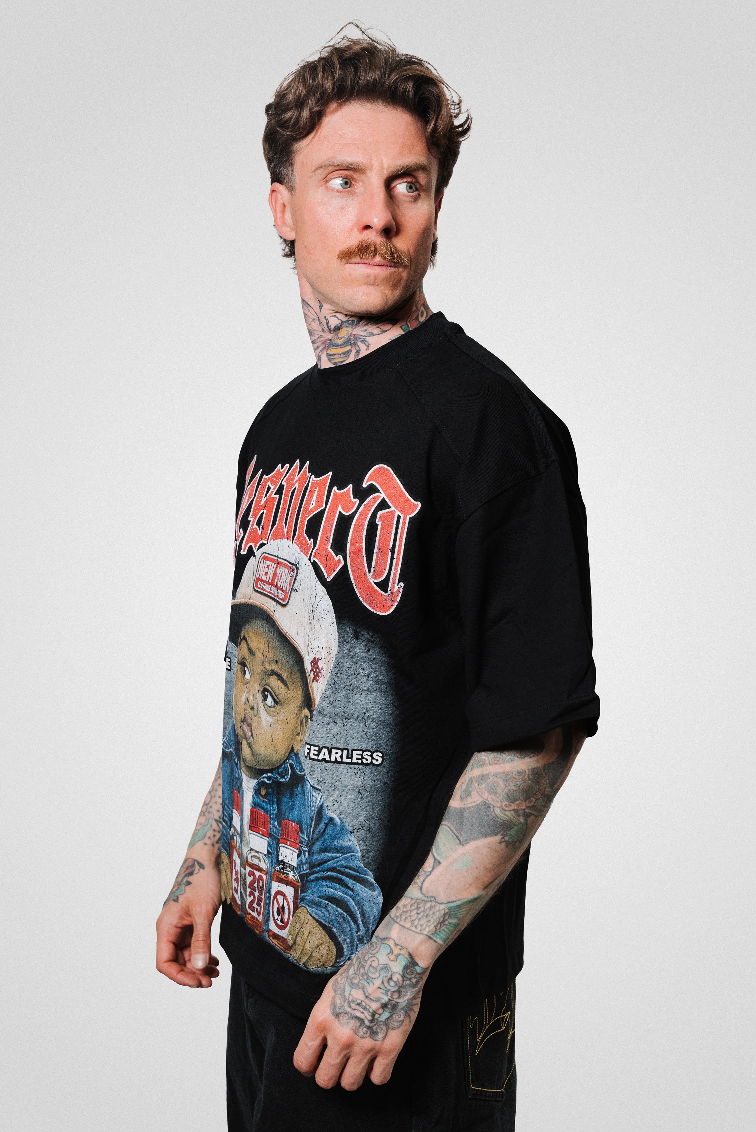 RESPECT GLITTER TEE BLACK