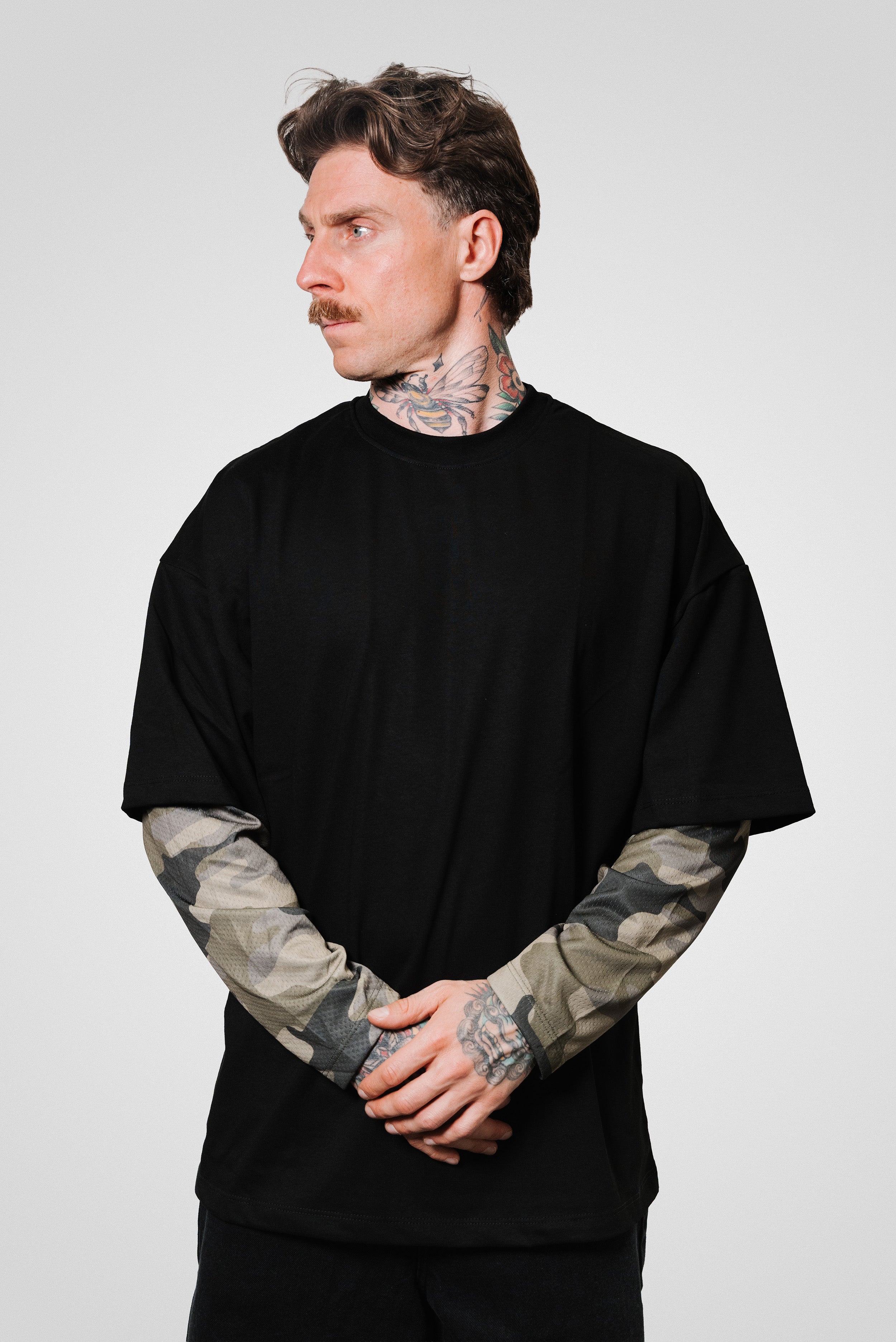 55 DOUBLE MILITARY LONGSLEEVE TEE BLACK - Replacement Brand