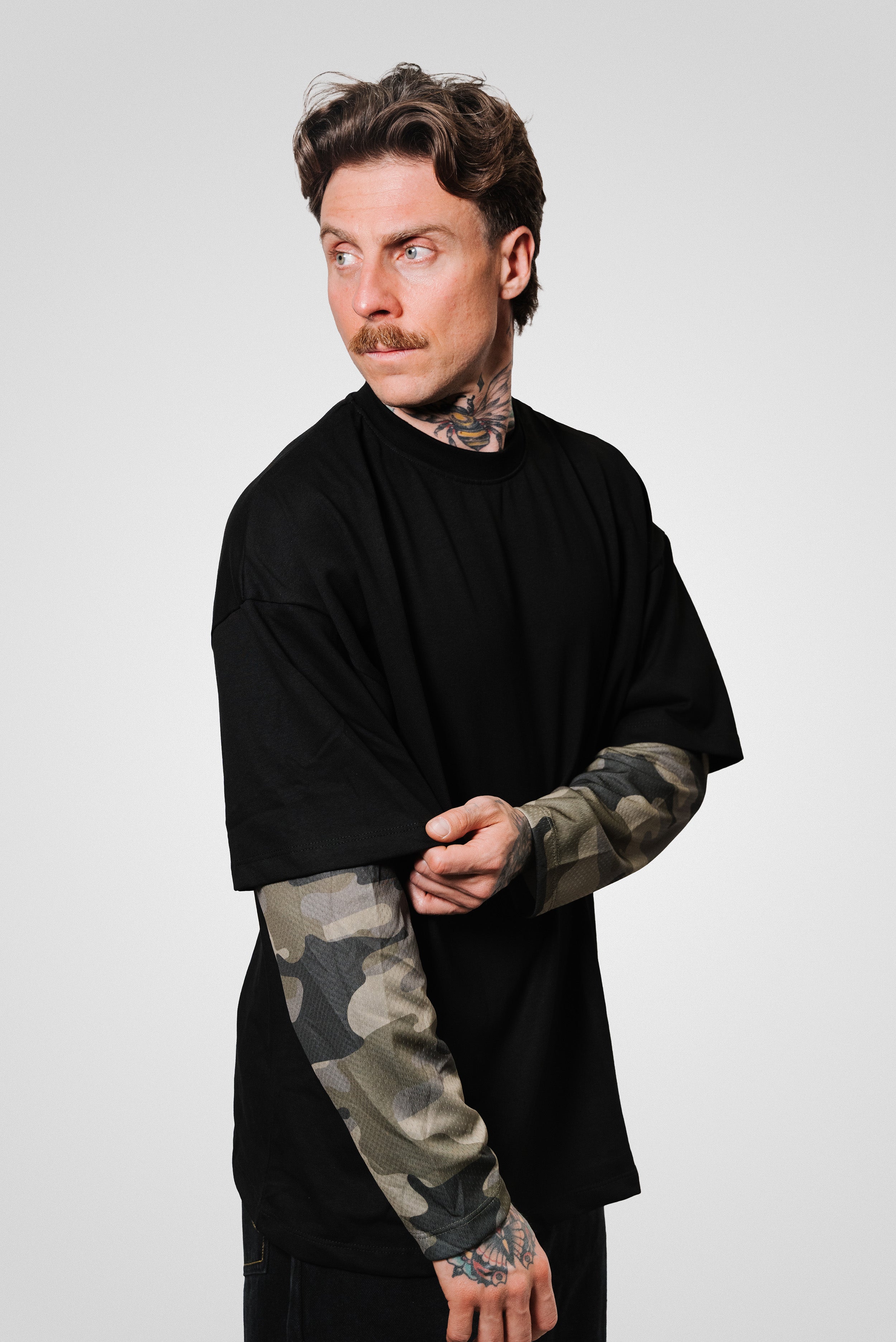 55 DOUBLE MILITARY LONGSLEEVE TEE BLACK - Replacement Brand