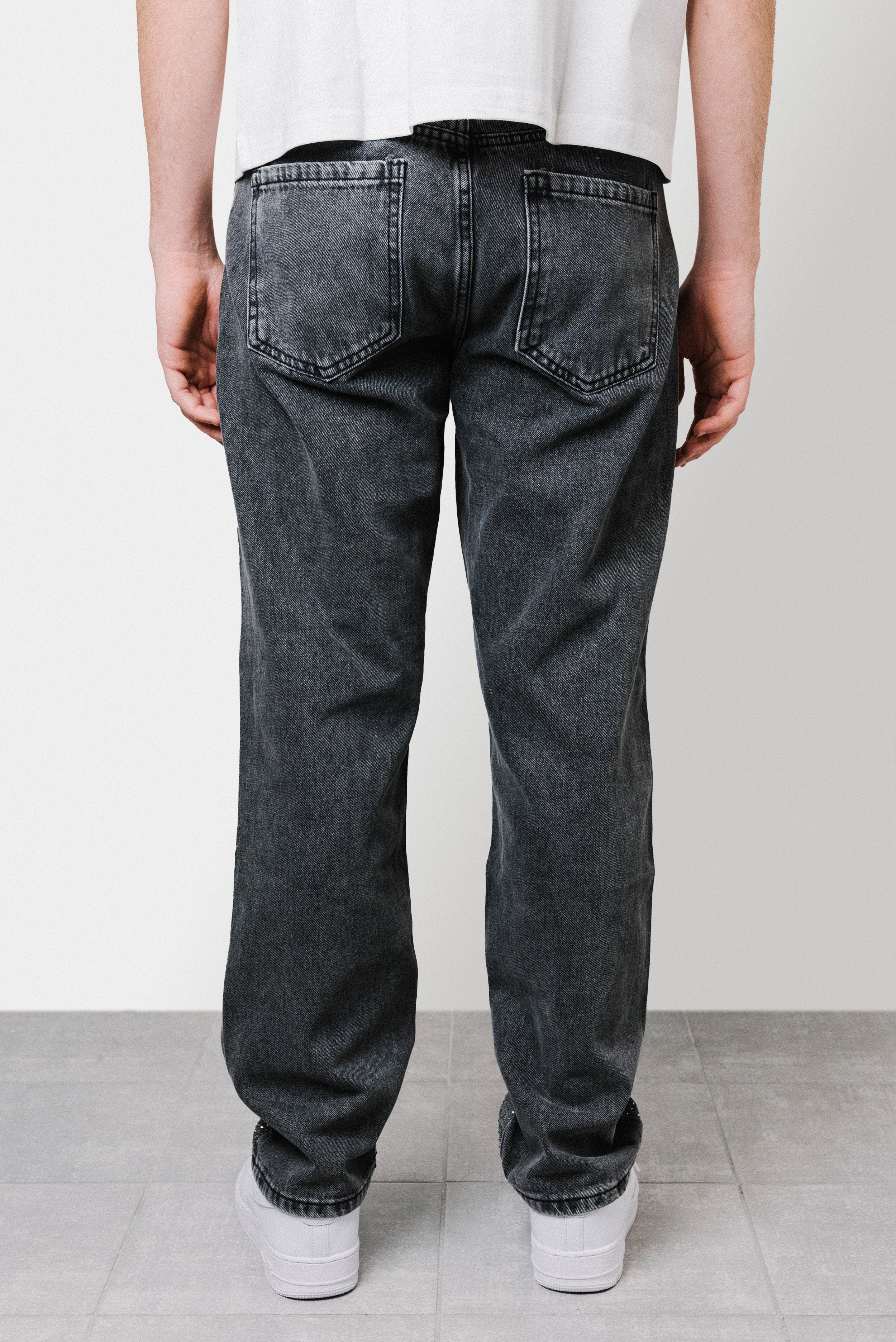 GREY SPARCKLY DENIM JEANS - Replacement Brand