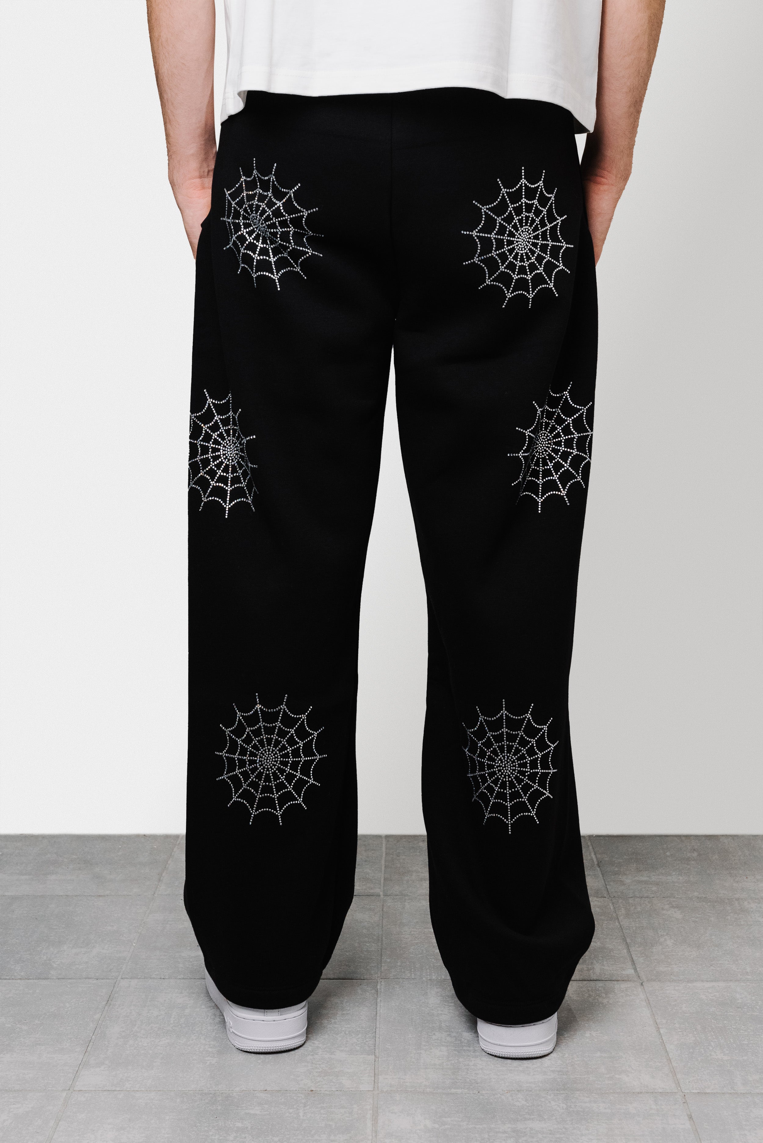 SPIDER WEB SPARCKLY PANTS BLACK - Shoebuya Brand