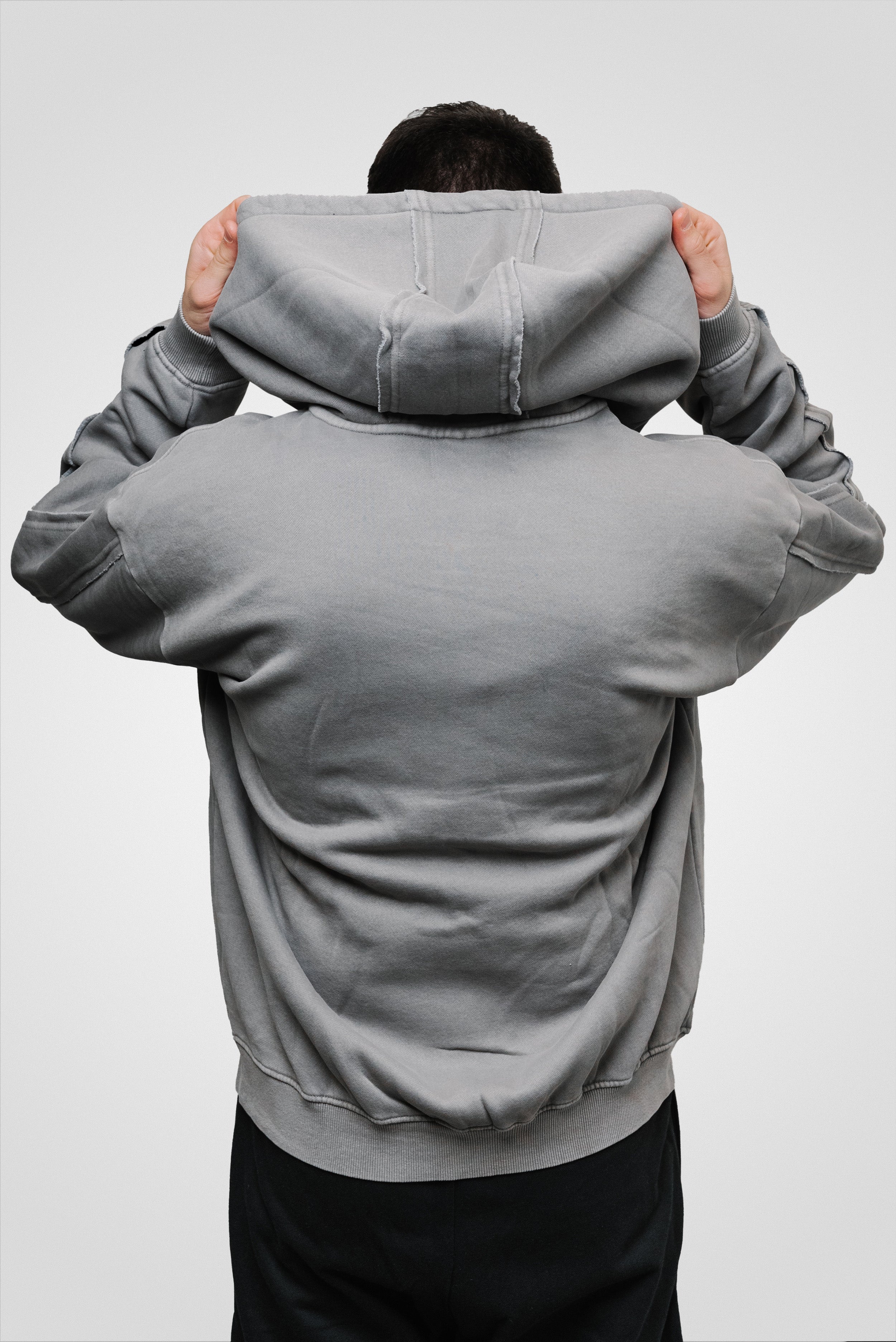 ZIP HOODIE GREY- Shoebuya Brand