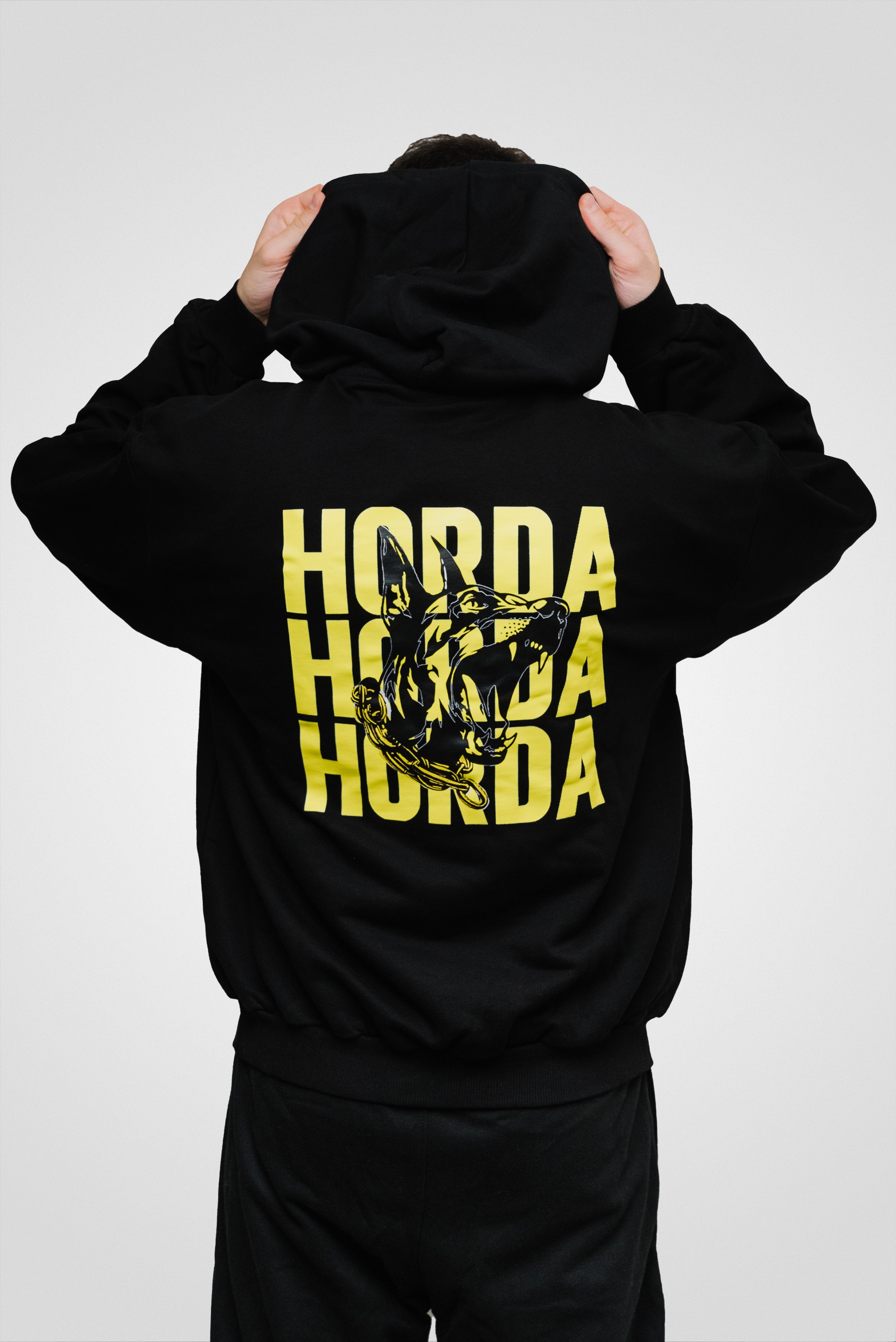 DOBERMAN HOODIE BLACK/YELLOW - Horda Brand