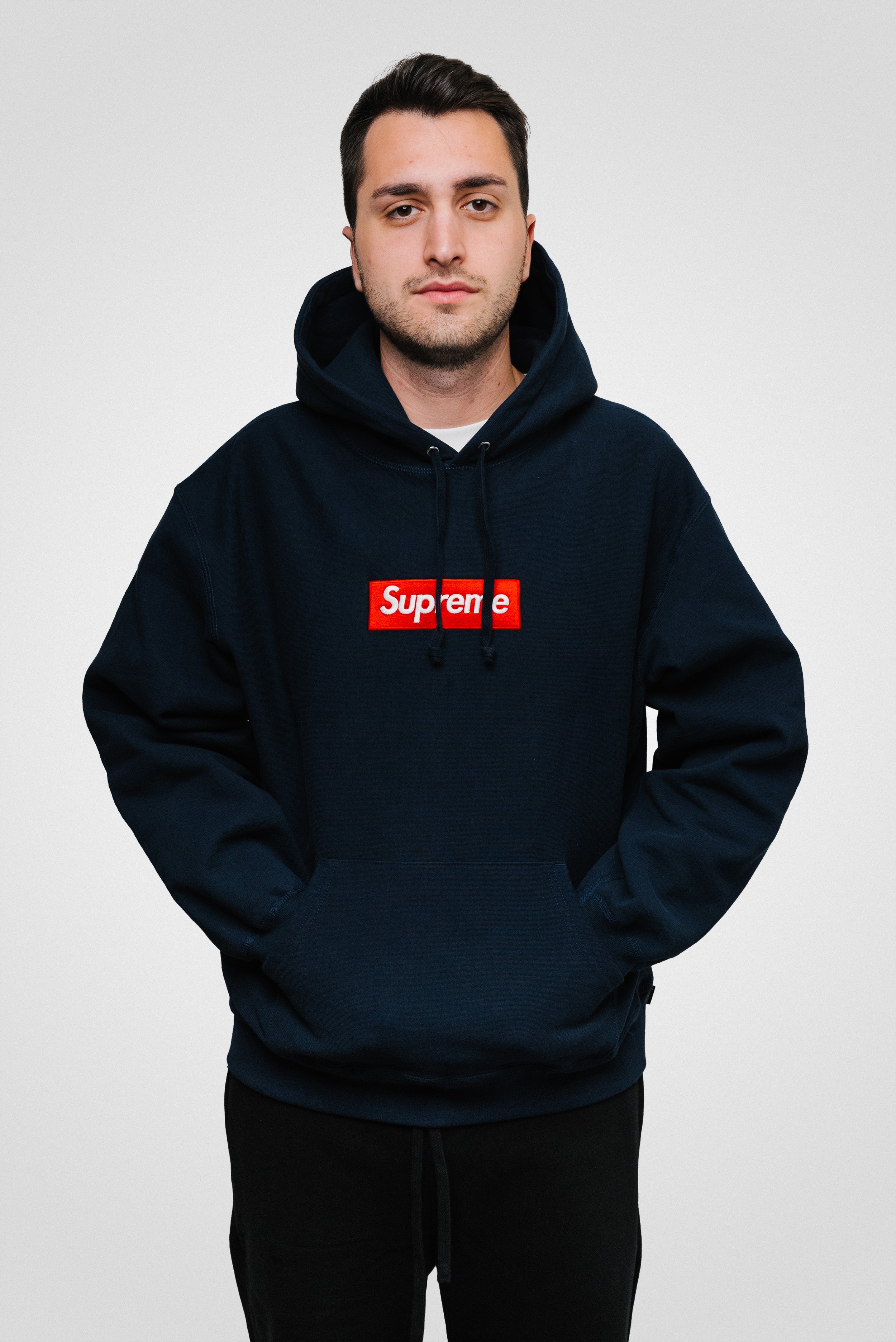 SUPREME BOX LOGO HOODIE FW24 NAVY