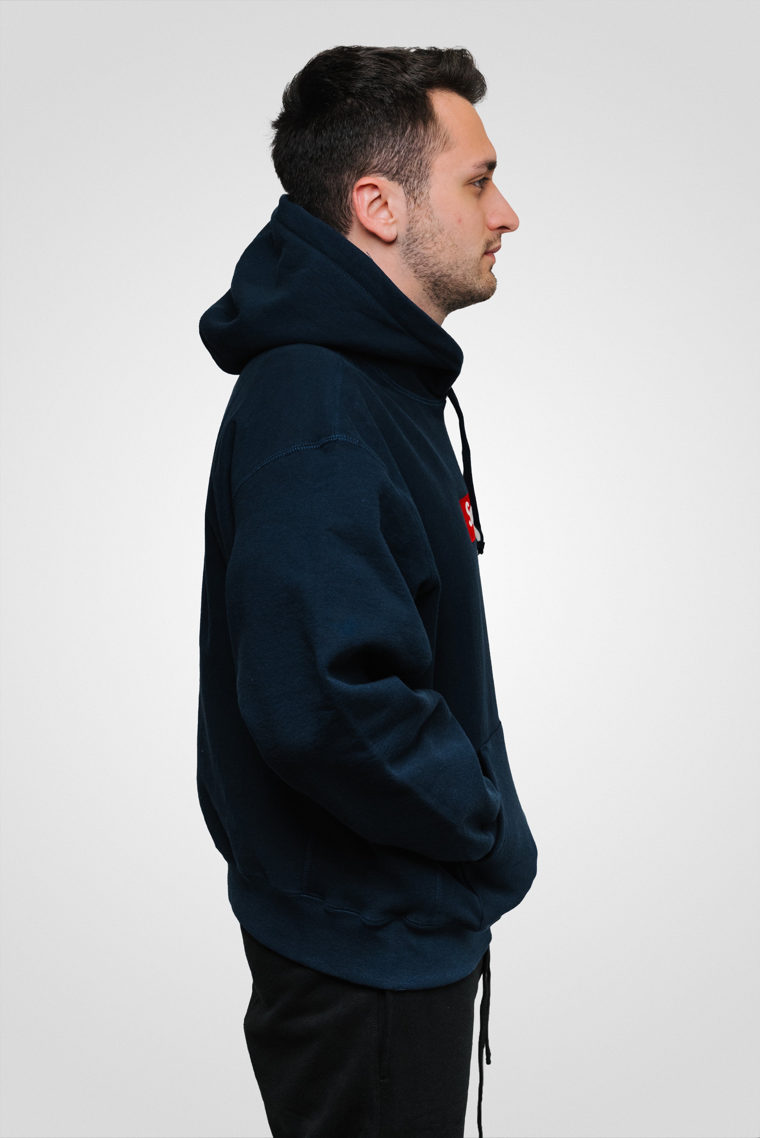 SUPREME BOX LOGO HOODIE FW24 NAVY