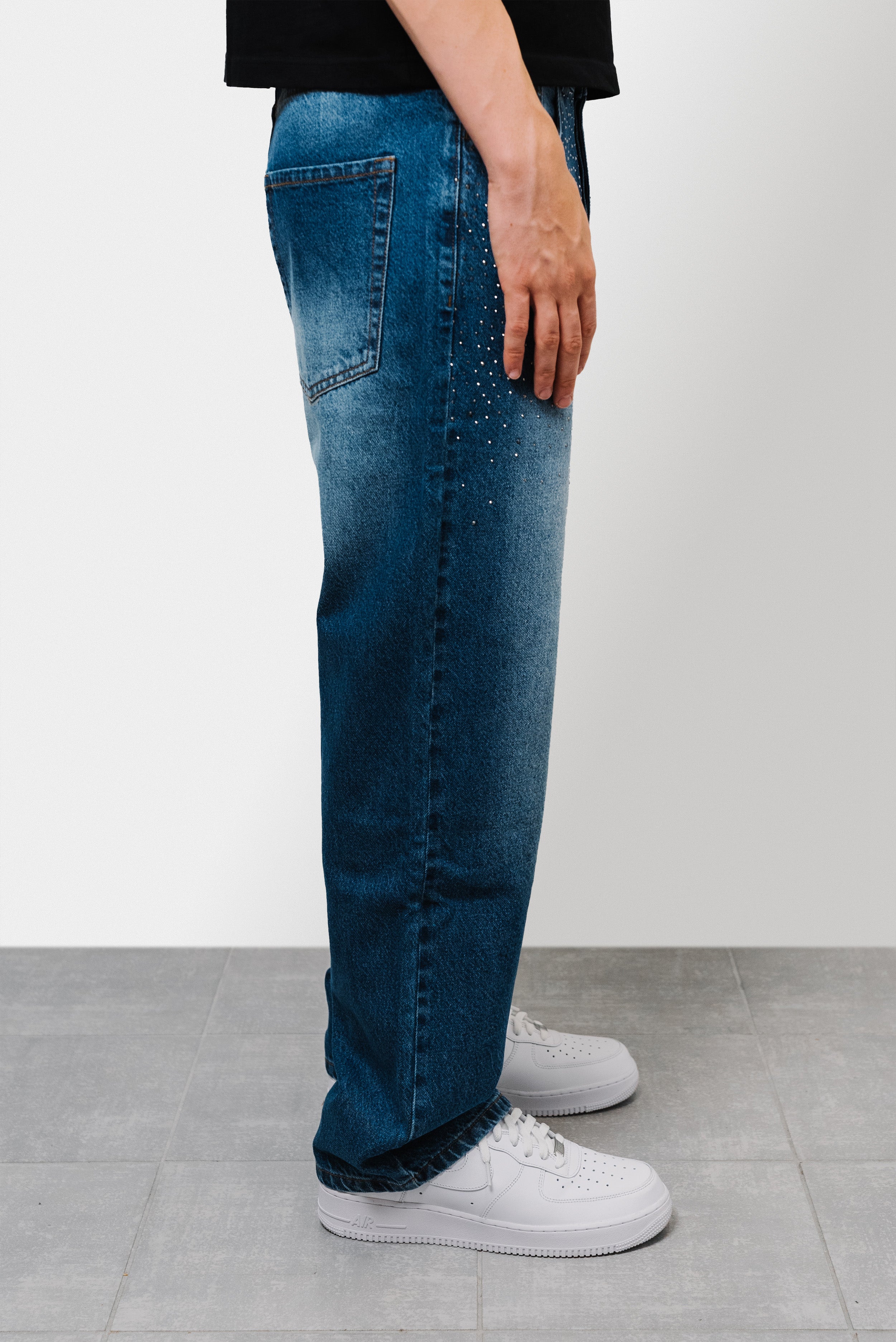 SPARKLY DENIM JEANS - Shoebuya Brand