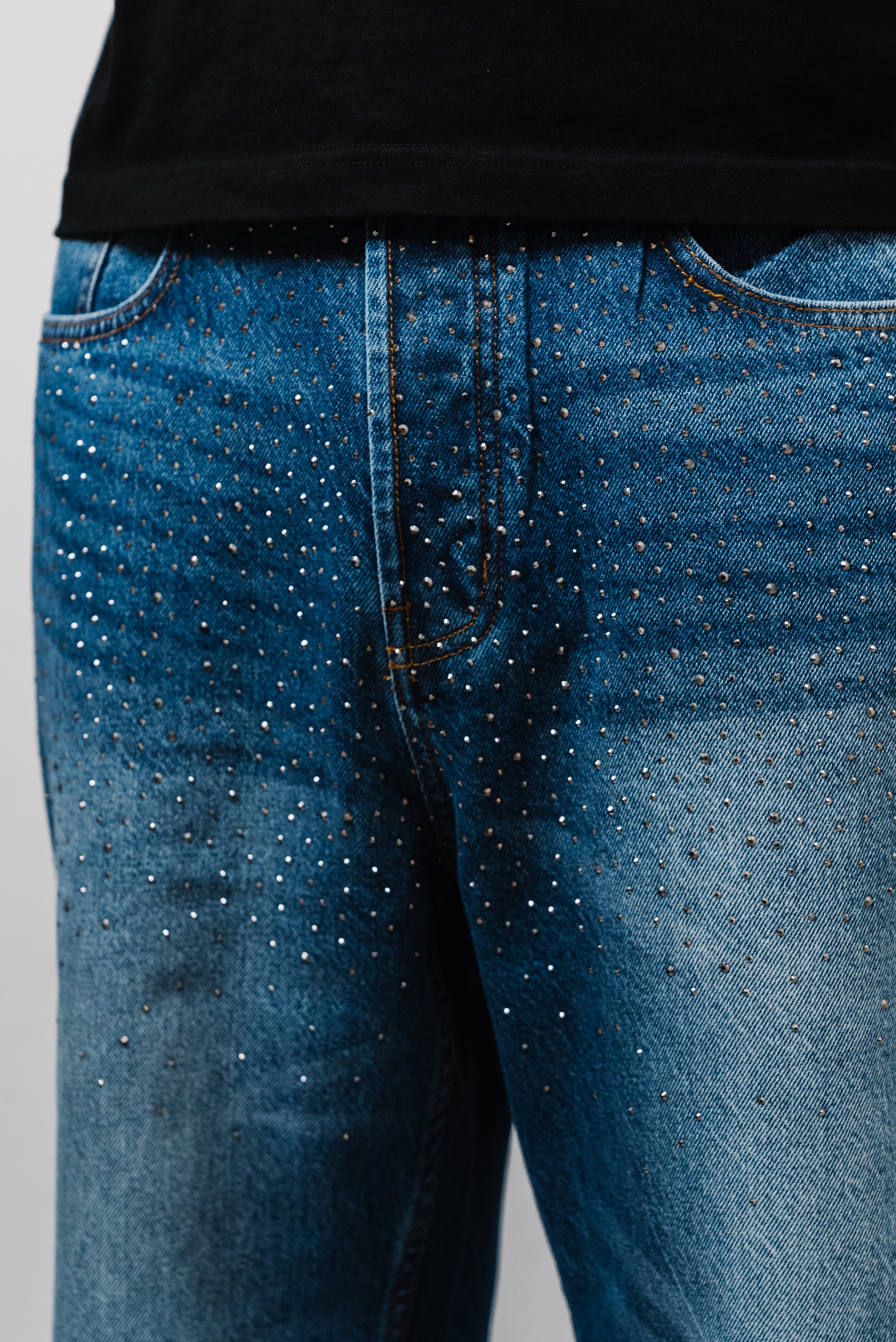 SPARKLY DENIM JEANS - Shoebuya Brand