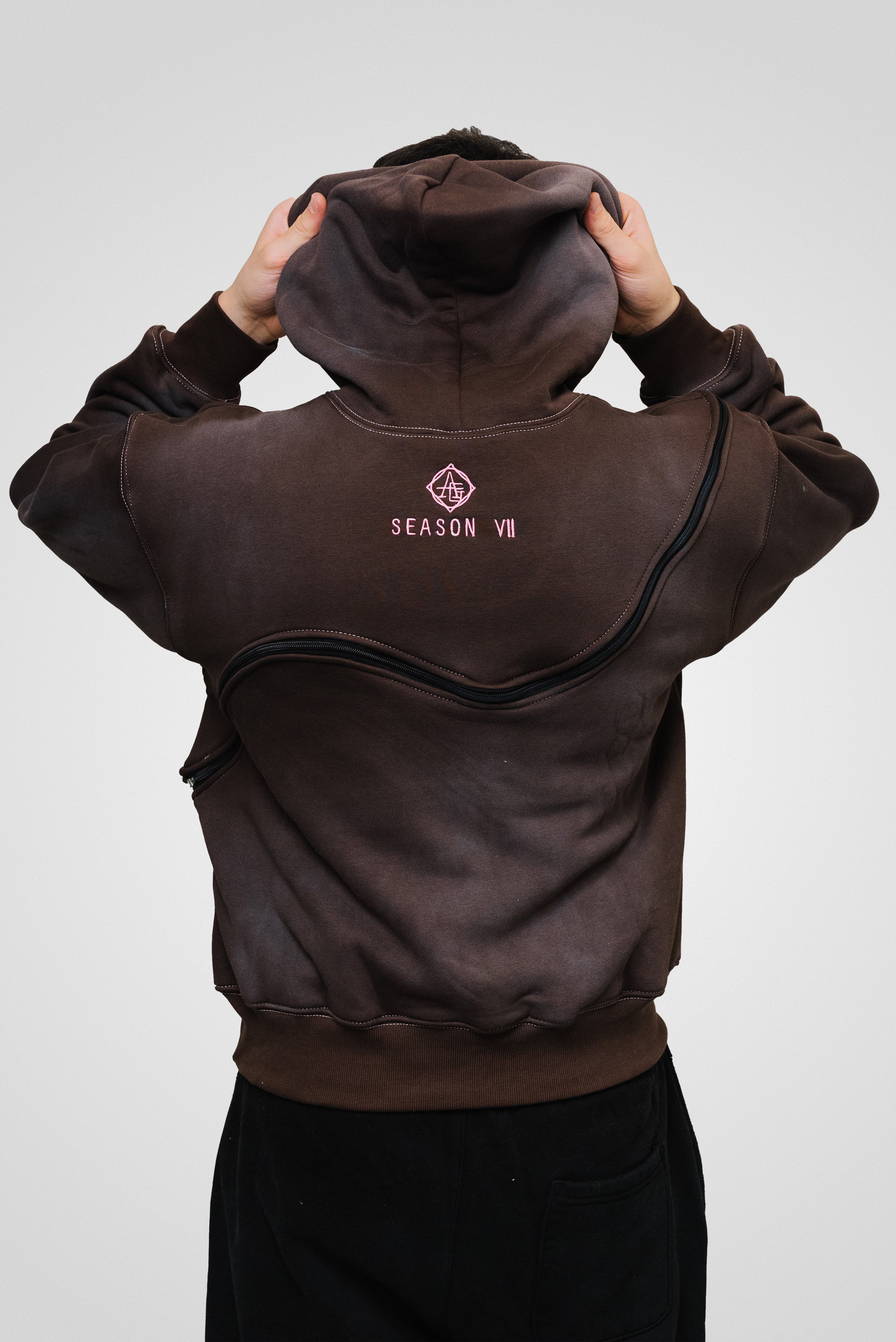 FUSION ZIP PERFECT HOODIE BROWN - ALESSIO GIFFI