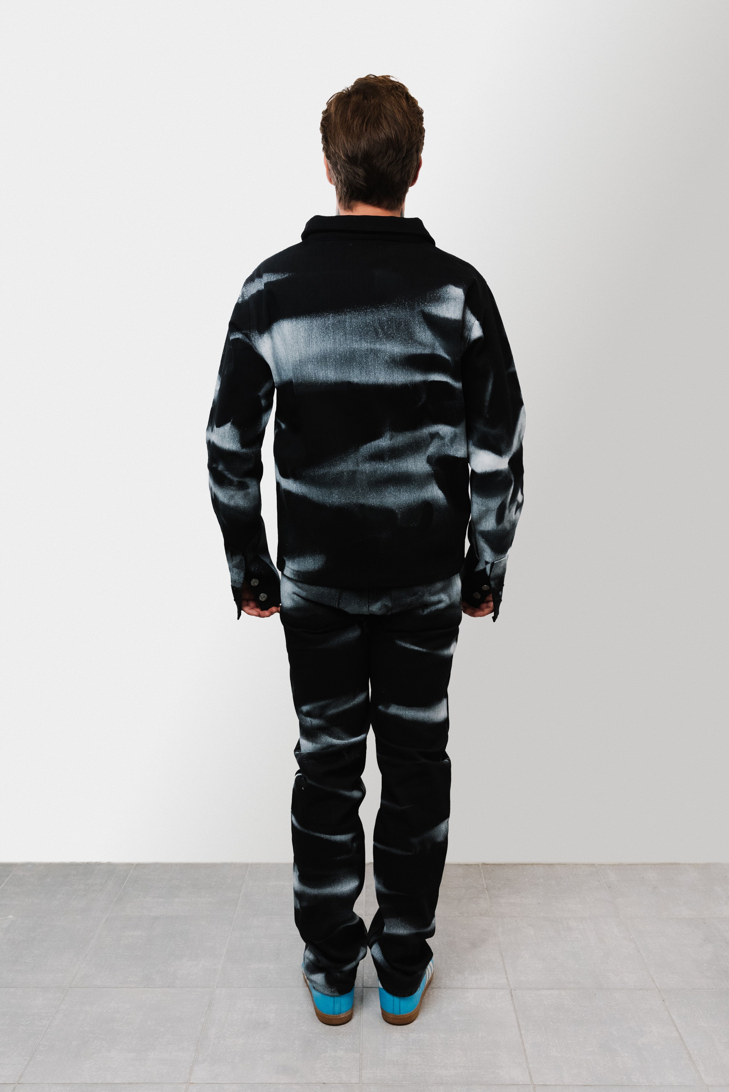 SPRAY JACKET+ JEANS BLACK/WHITE SUIT - Shoebuya Design