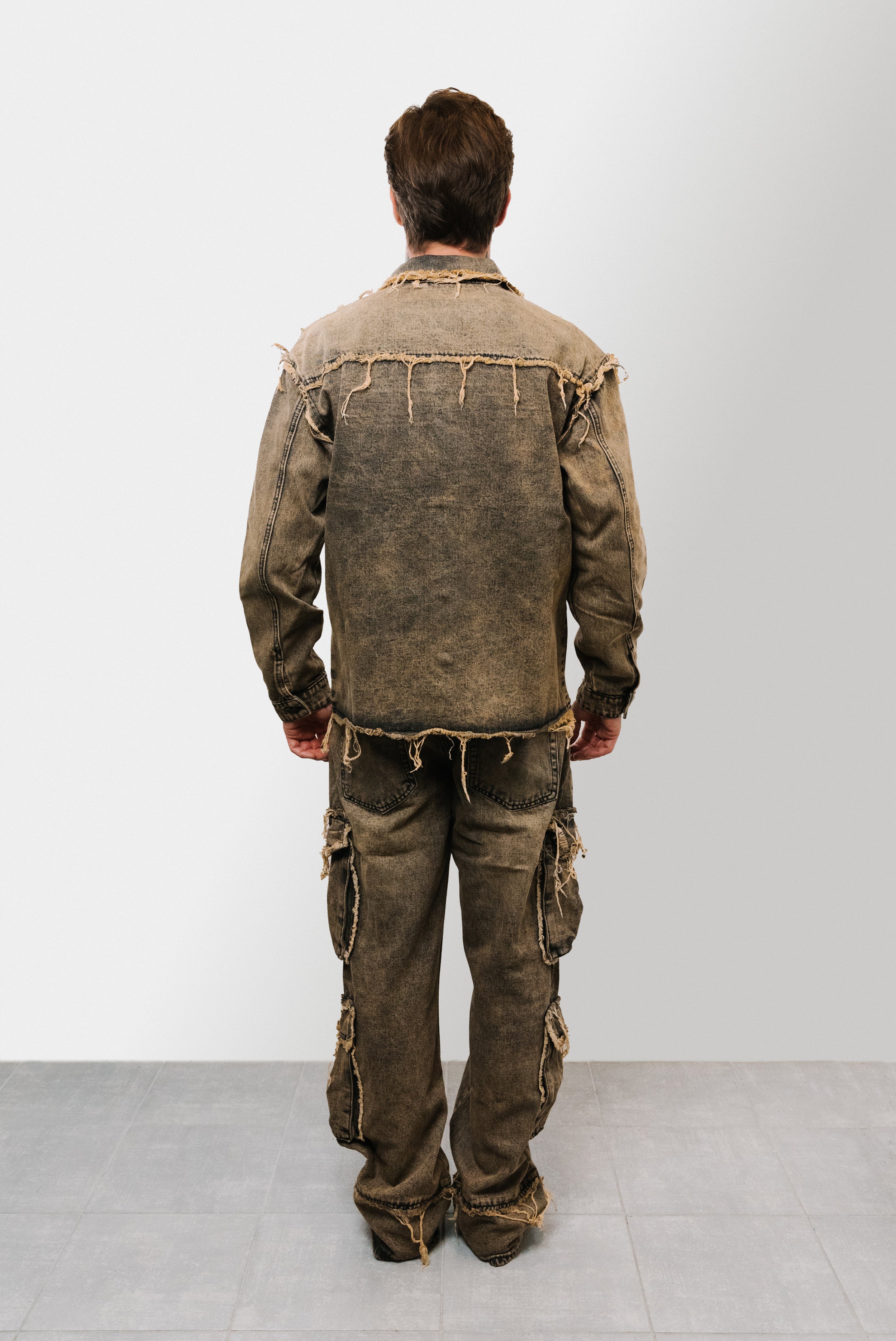 RIPPED BROWN DENIM SUIT JEANS - Replacement Brand