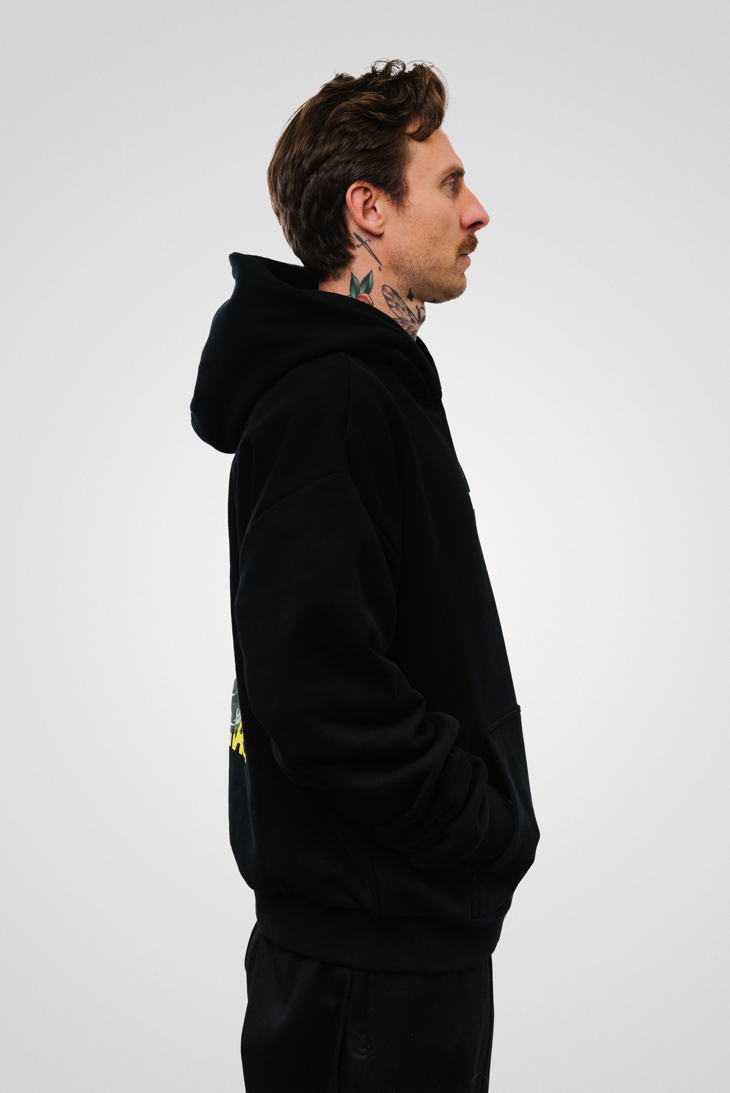 CROCCODILLE HOODIE BLACK/YELLOW - Horda Brand