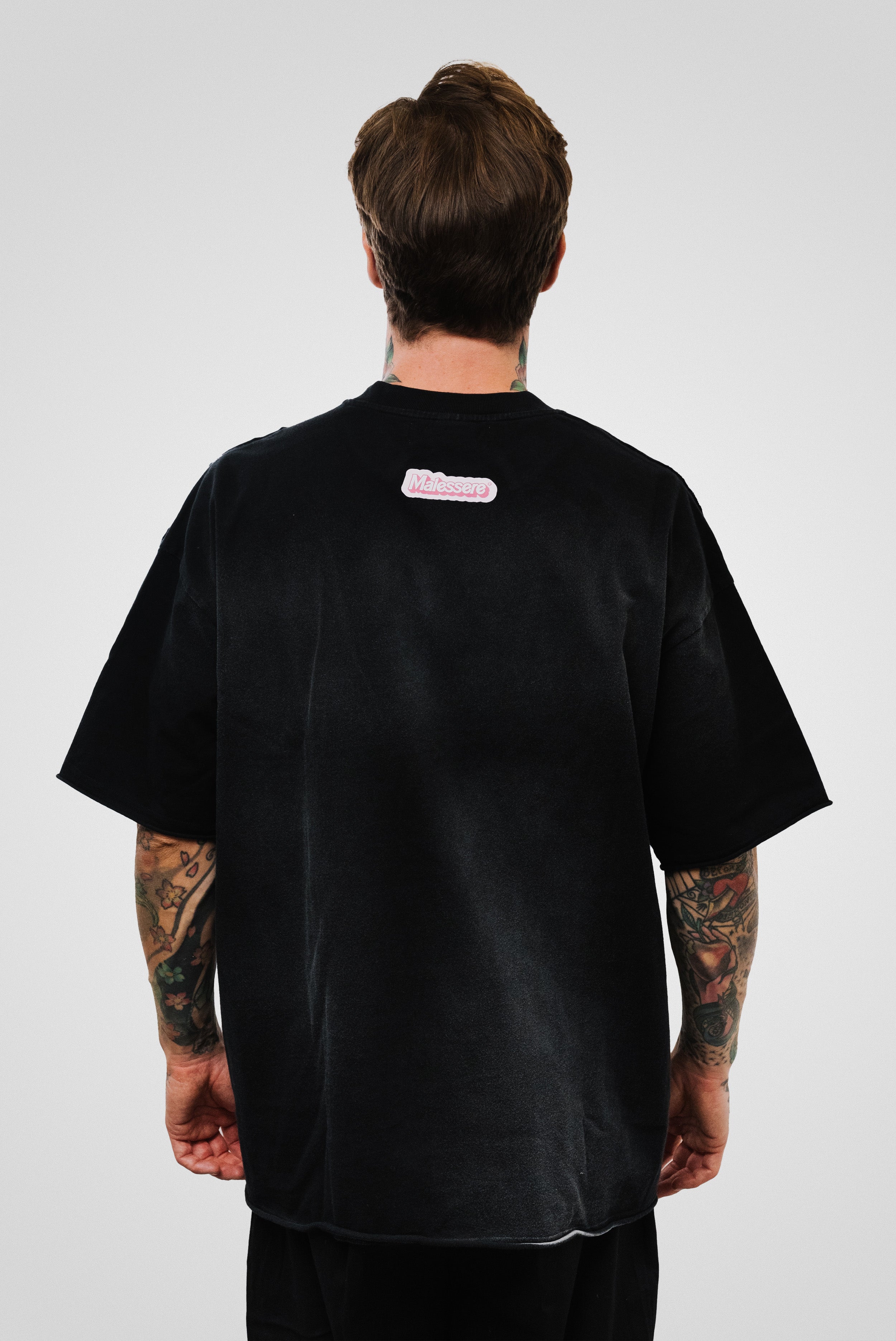 SCRIVIMI CHE POI TI RISPONDO LATER OVERSIZED TEE WASHED BLACK UNISEX - Malessere Brand