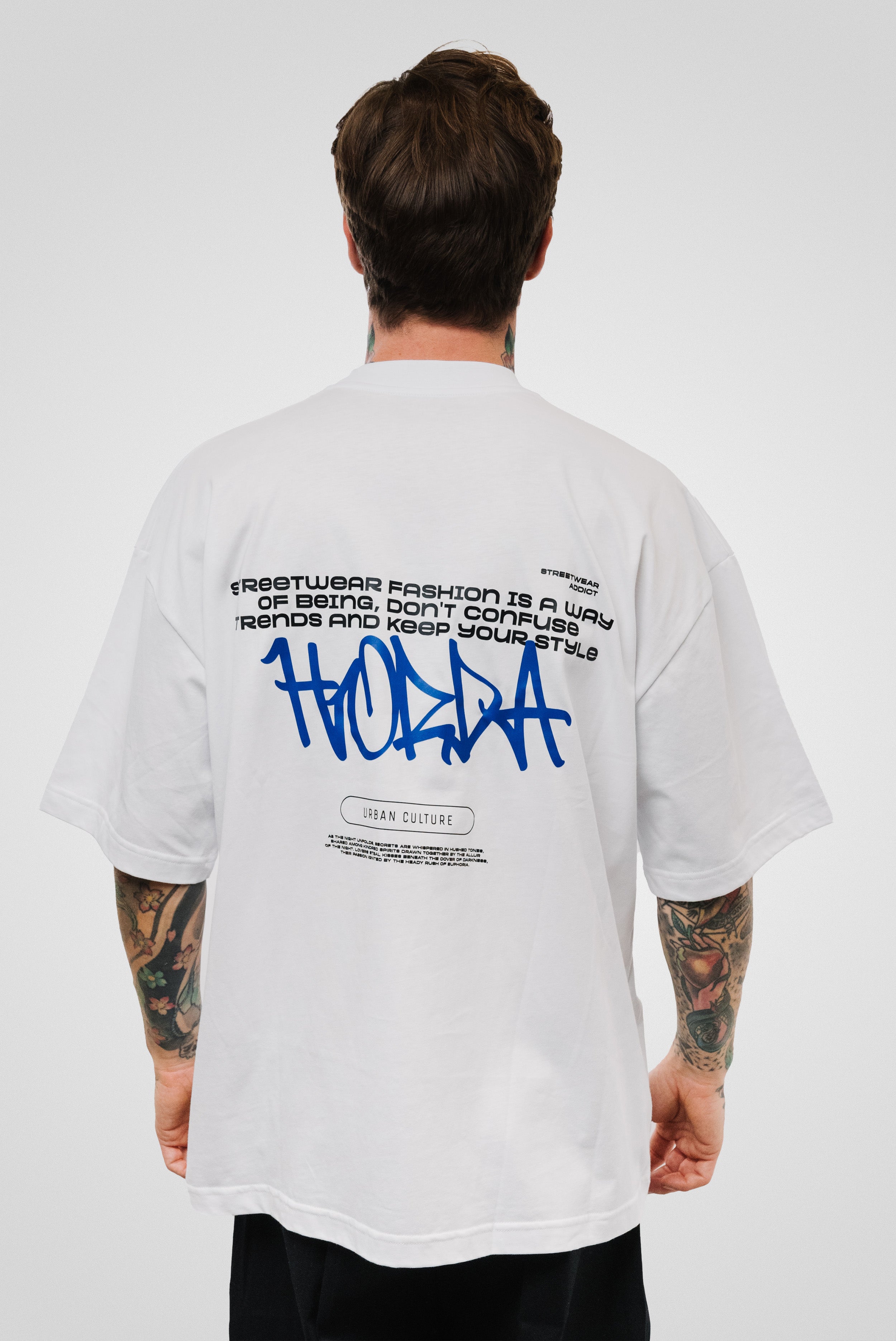 Y2K STREET TEE WHITE/BLUE - Horda Brand